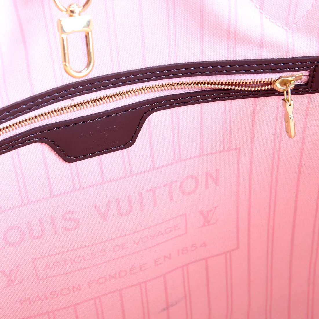 Neverfull With Wallet MM Damier Ebene Pink - Image 12