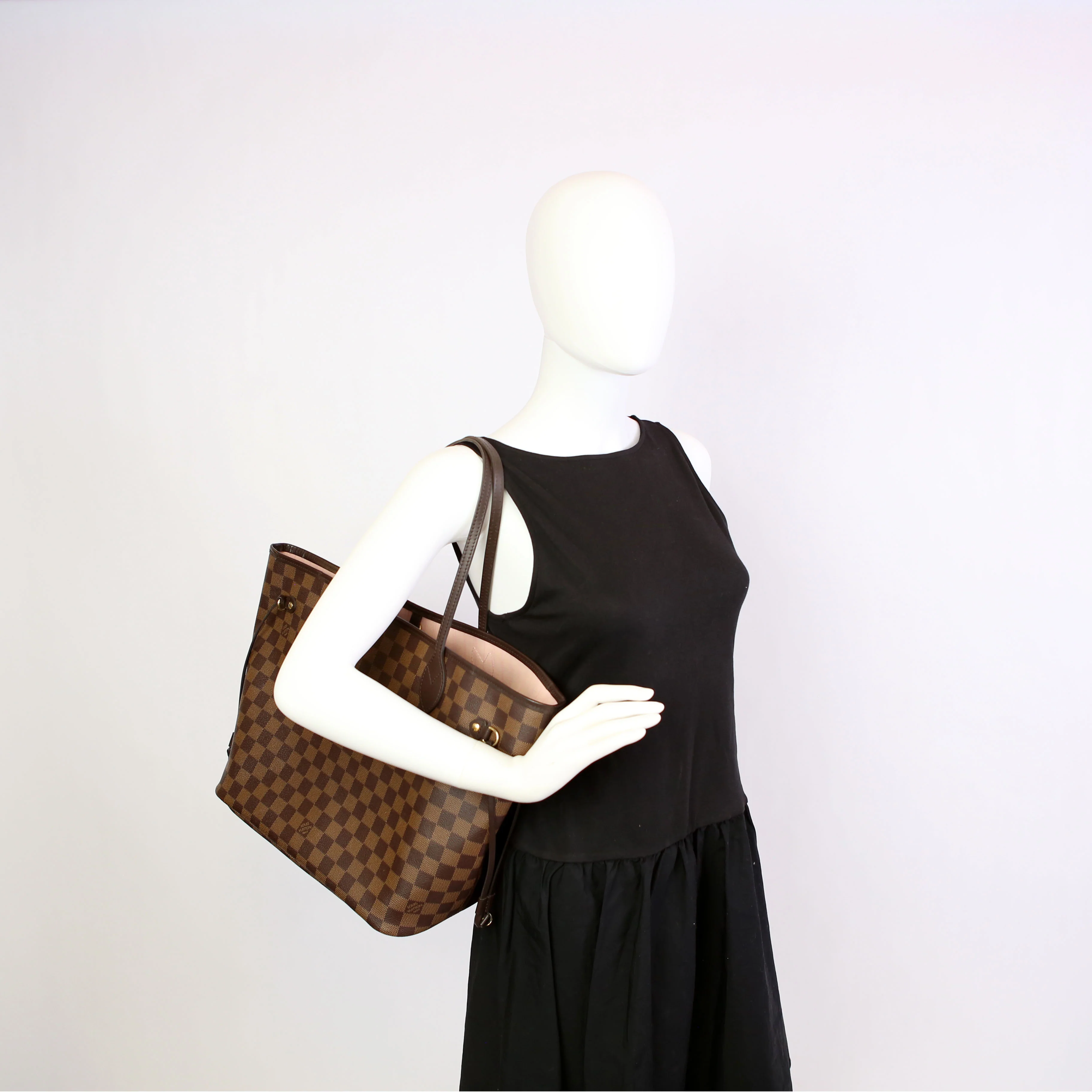 Neverfull With Wallet MM Damier Ebene Pink - Image 16