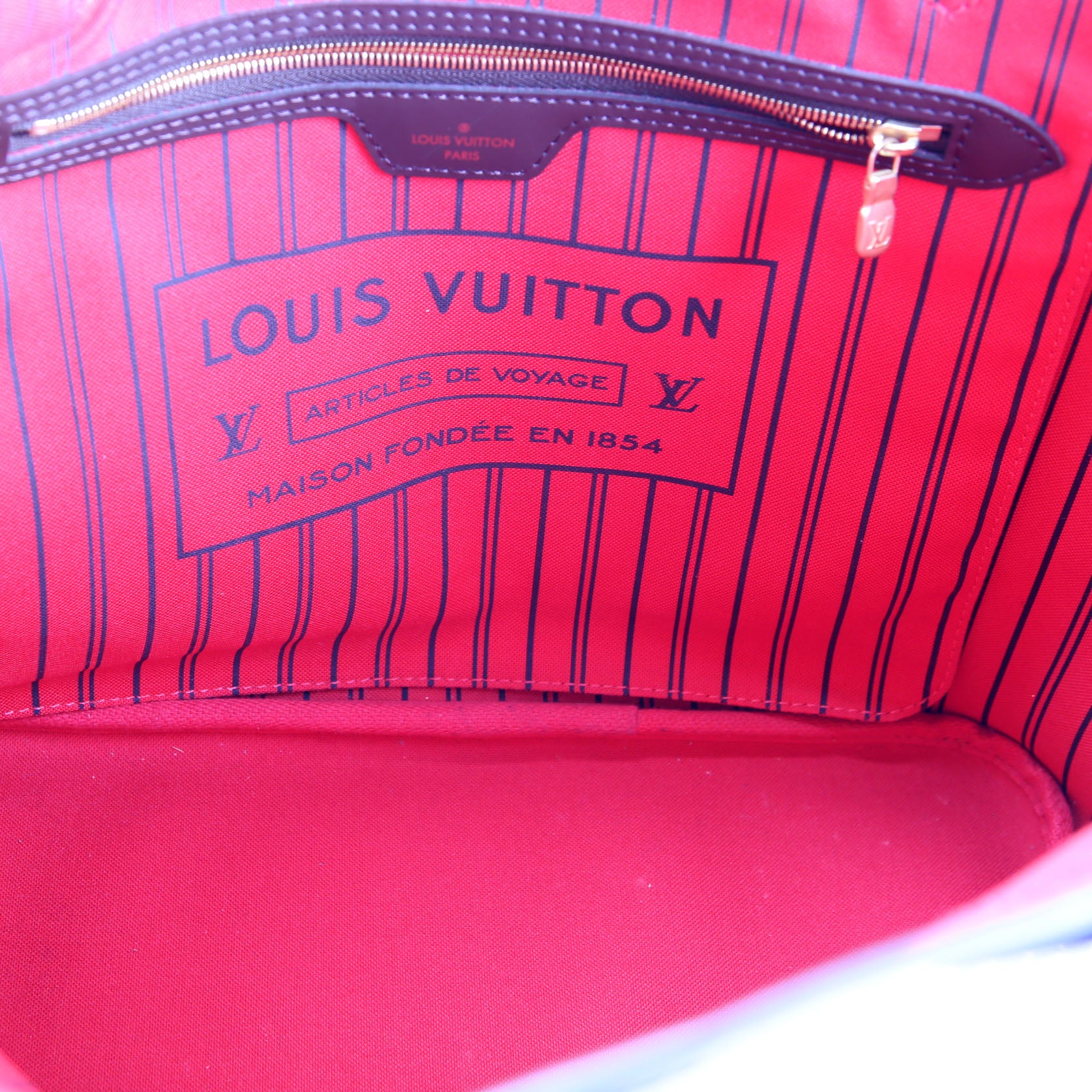 Neverfull With Wallet MM Damier Ebene Red - Image 7