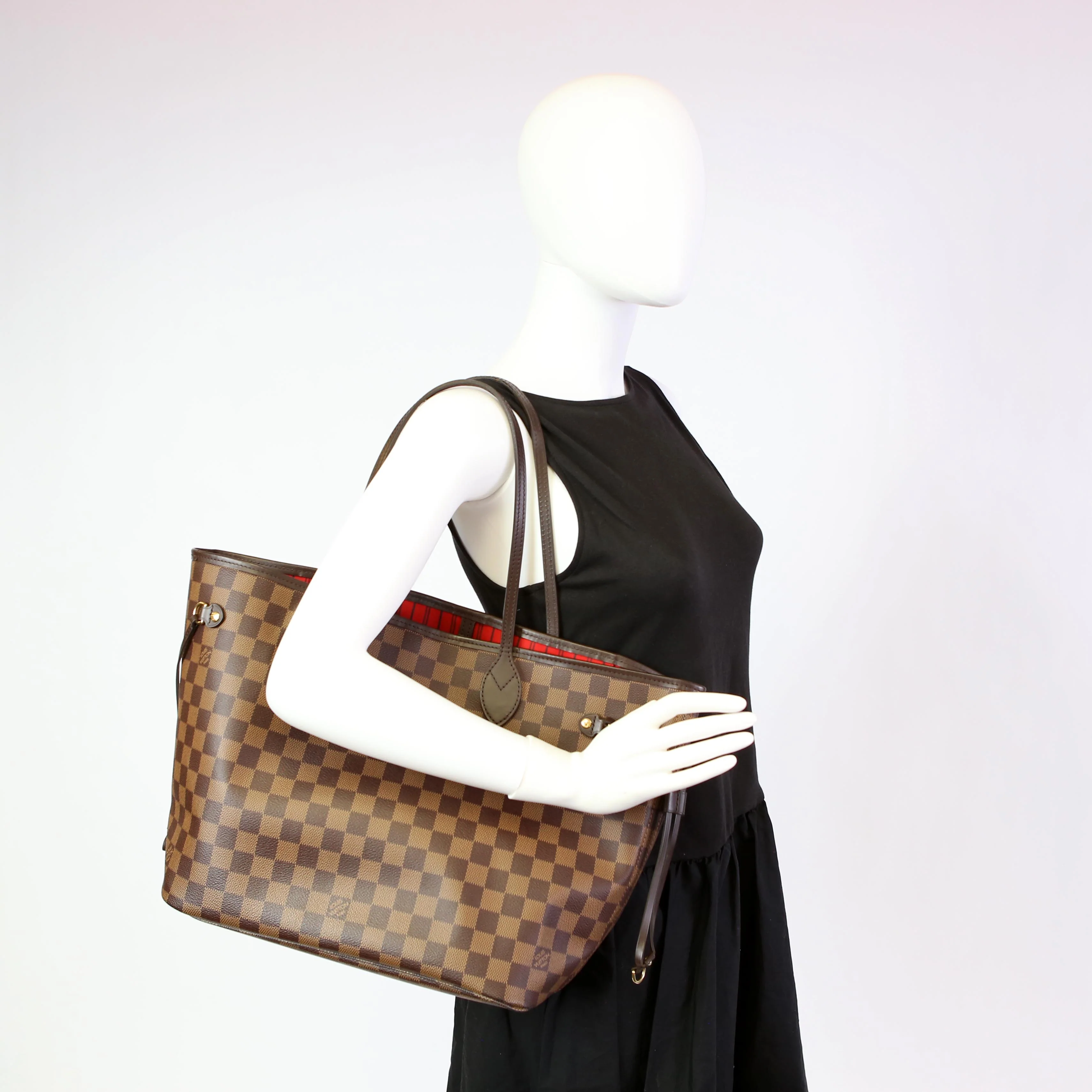 Neverfull With Wallet MM Damier Ebene Red - Image 12