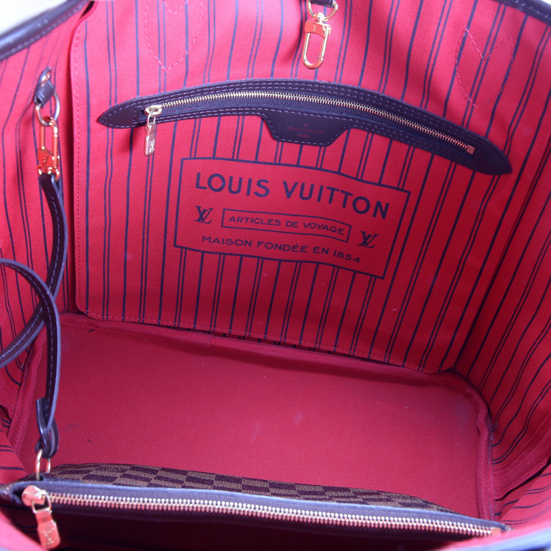 Neverfull With Wallet MM Damier Ebene Red - Image 14