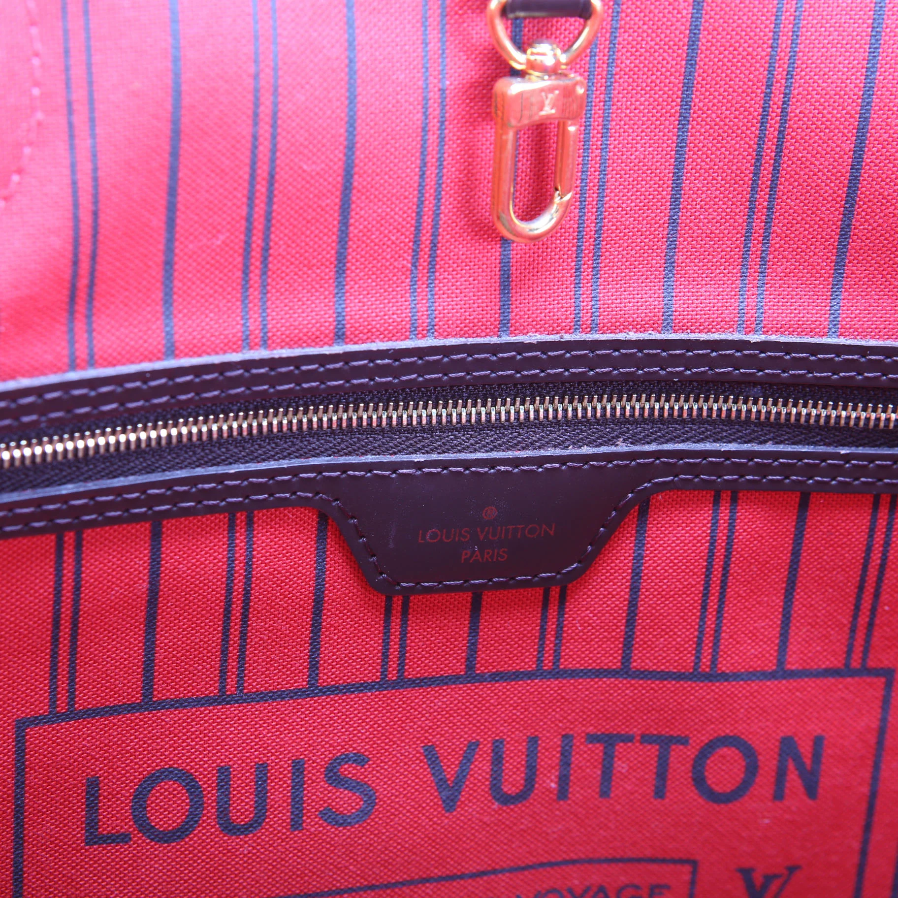 Neverfull With Wallet MM Damier Ebene Red - Image 15
