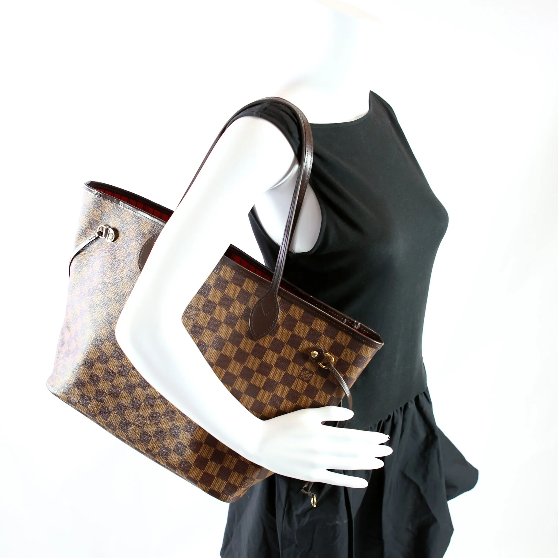 Neverfull With Wallet MM Damier Ebene Red - Image 16