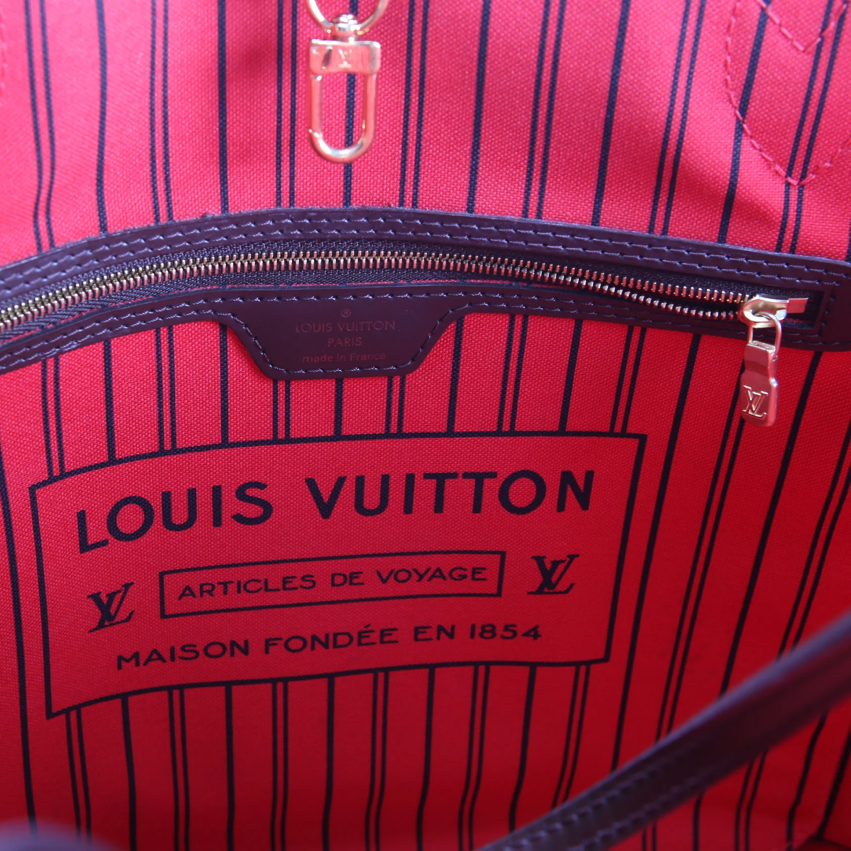 Neverfull With Wallet MM Damier Ebene Red - Image 12