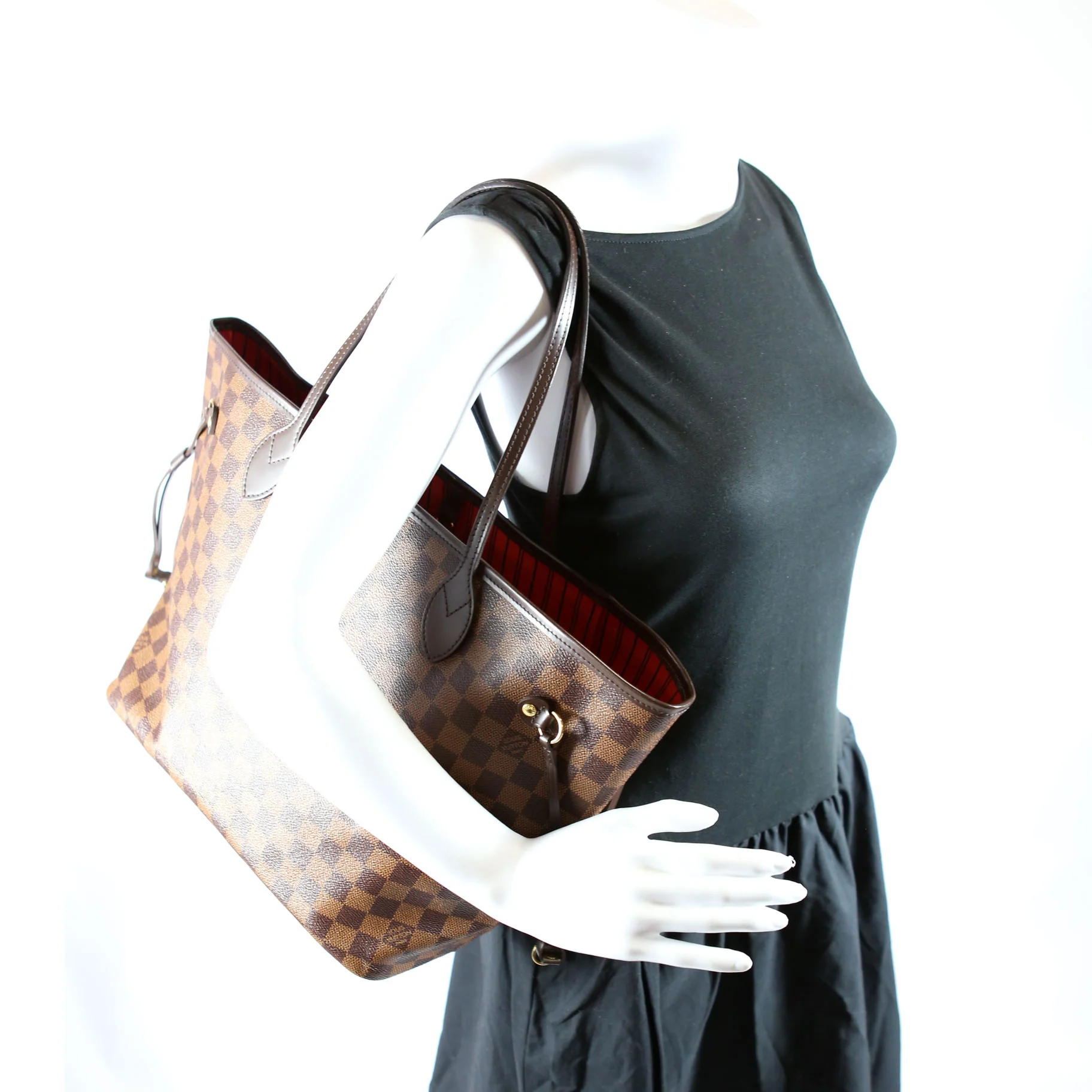 Neverfull With Wallet MM Damier Ebene Red - Image 13