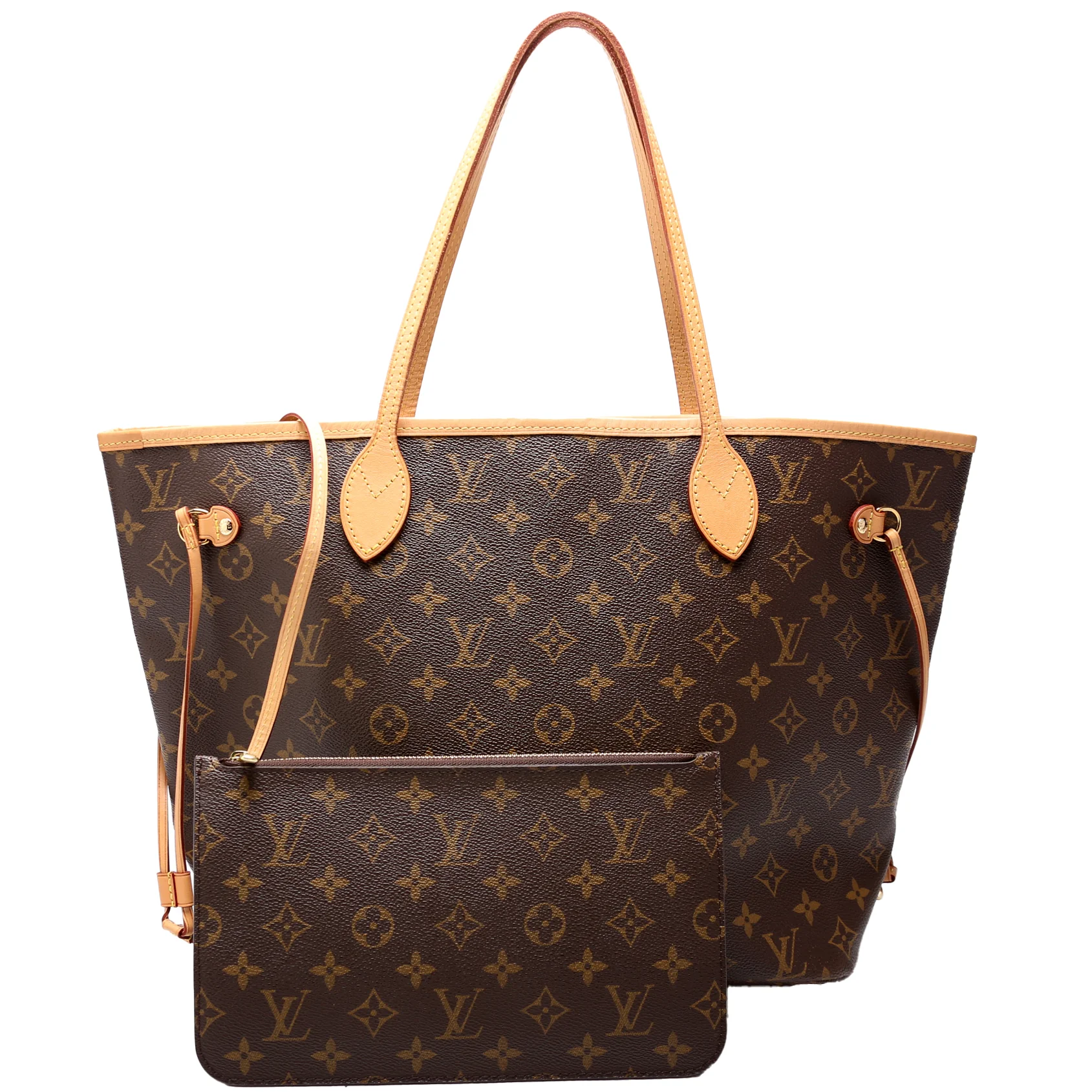 Neverfull With Wallet MM Monogram Beige