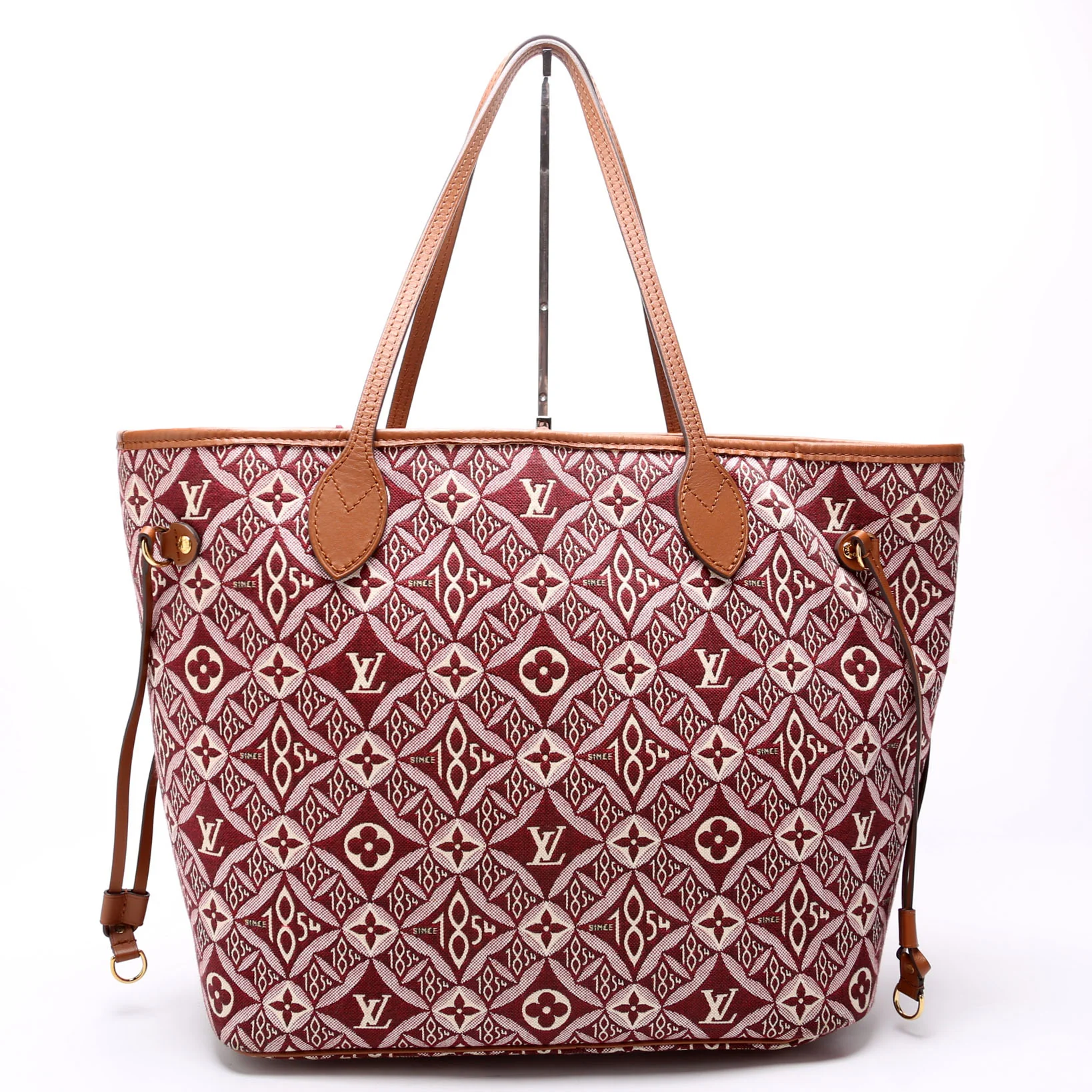 Neverfull With Wallet MM Since 1854 Jacquard Burgundy - Image 3
