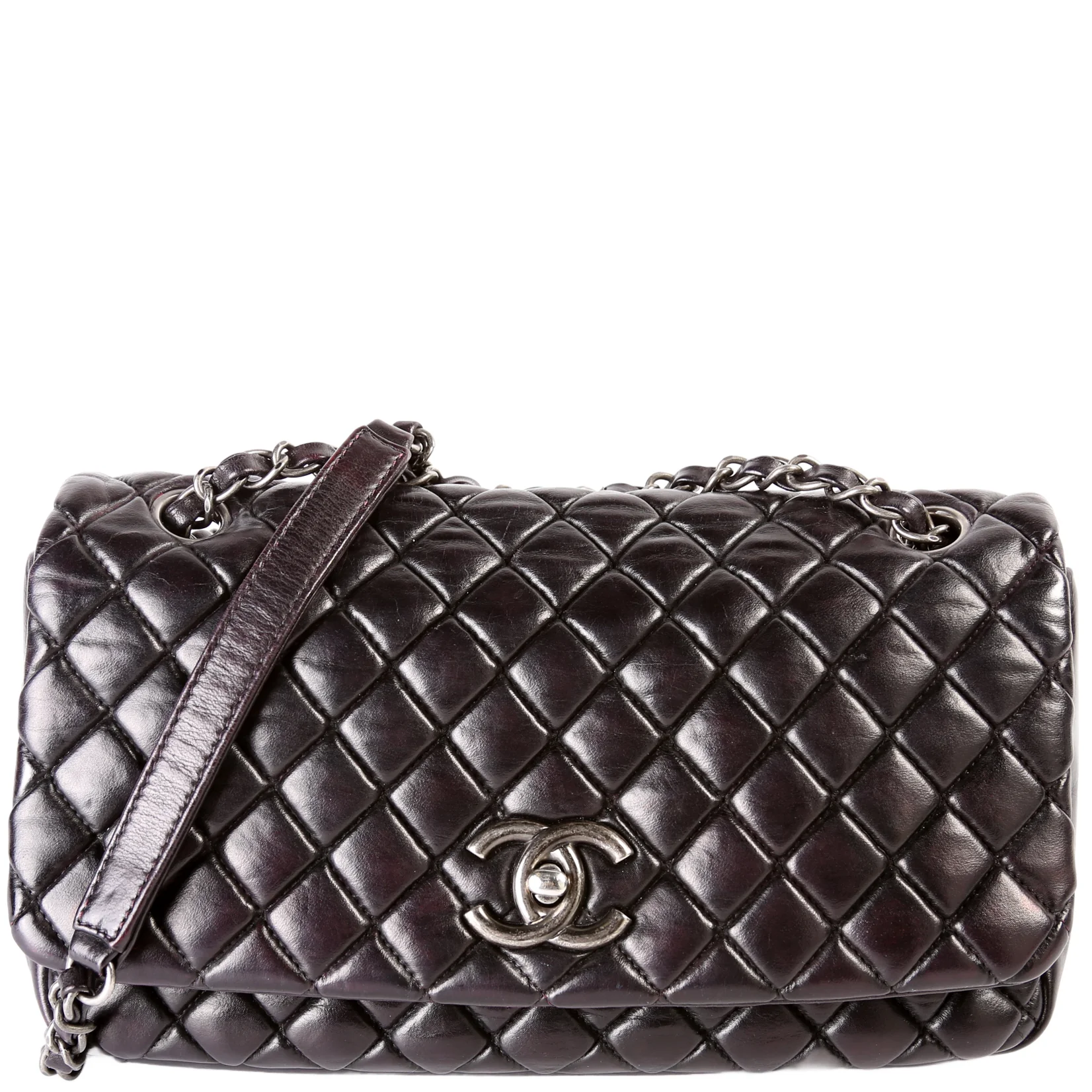 New Bubble Small Flap Bag Iridescent Calfskin 17M