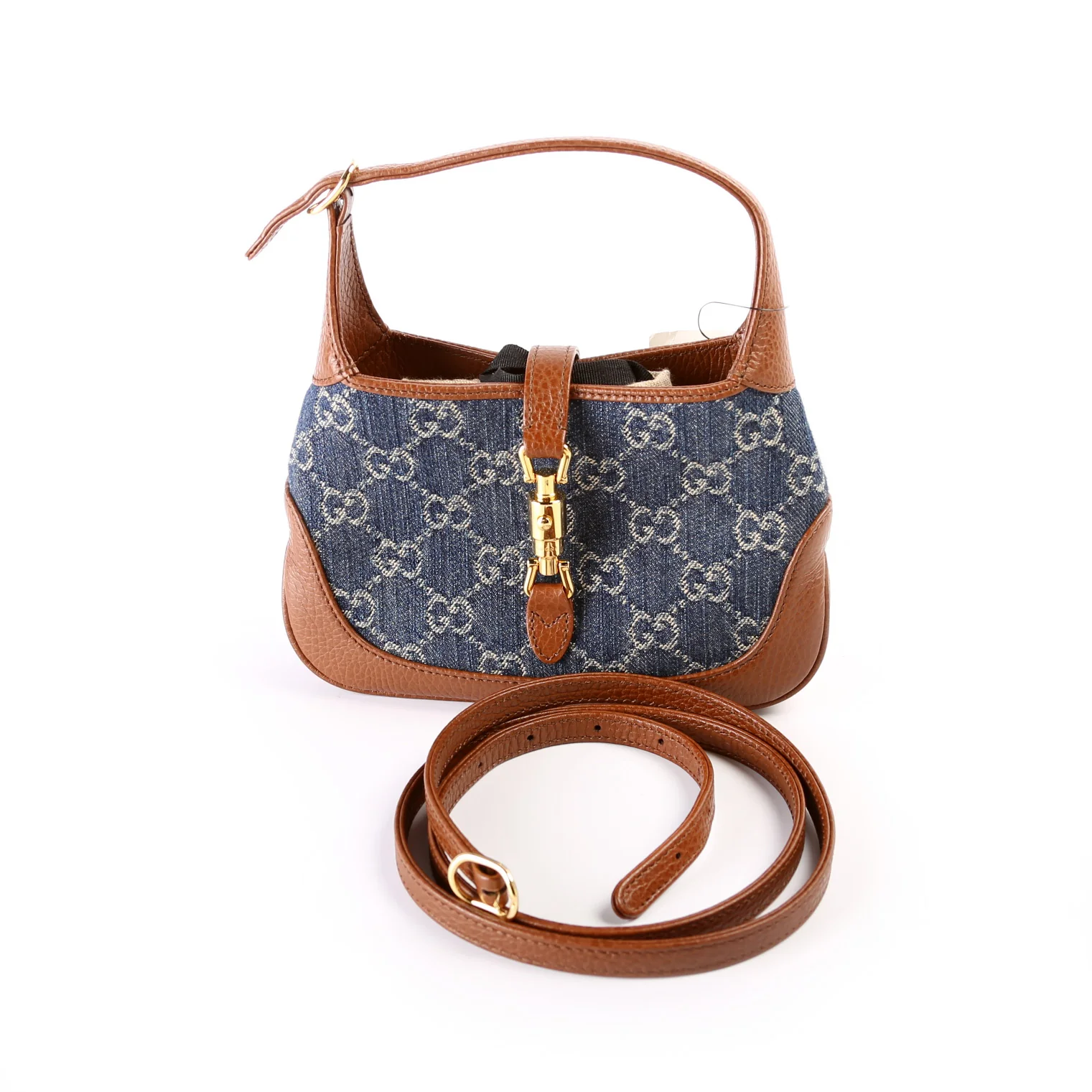 New GG Denim Jackie 1961 Mini Hobo 637092 - Image 9