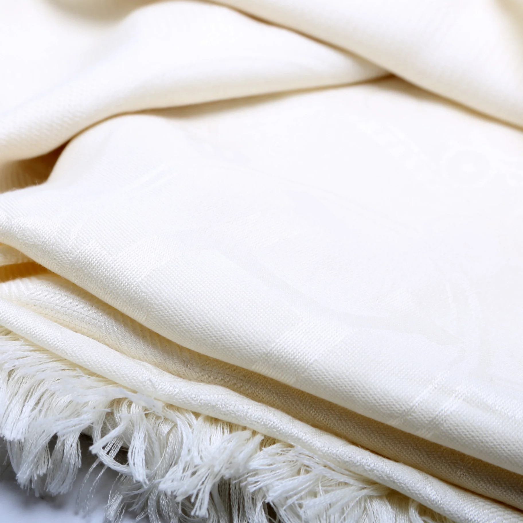 New Libris Stole Cashmere/Silk Scarf White - Image 4