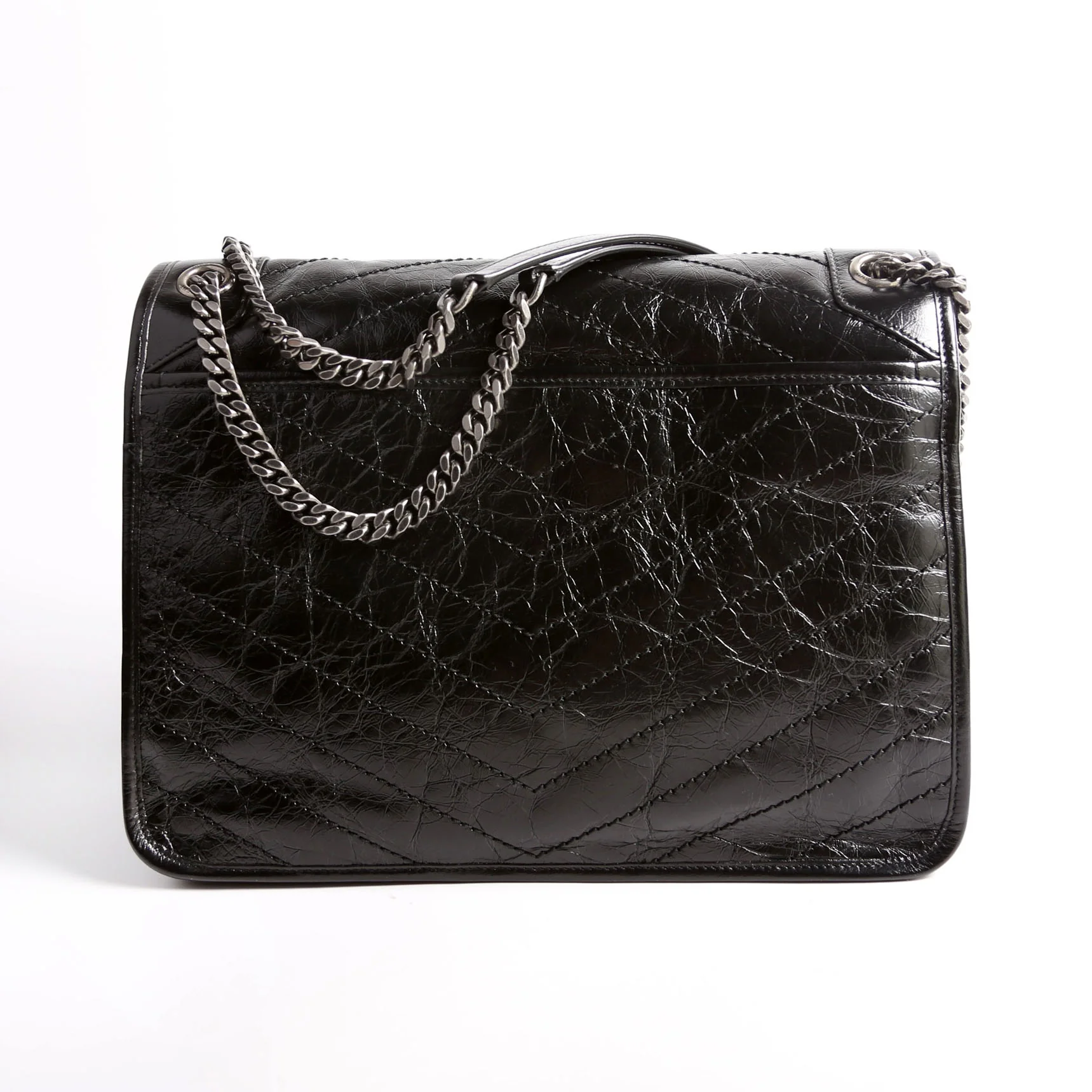 Niki Large Crinkled Leather 633157 Black - Image 2
