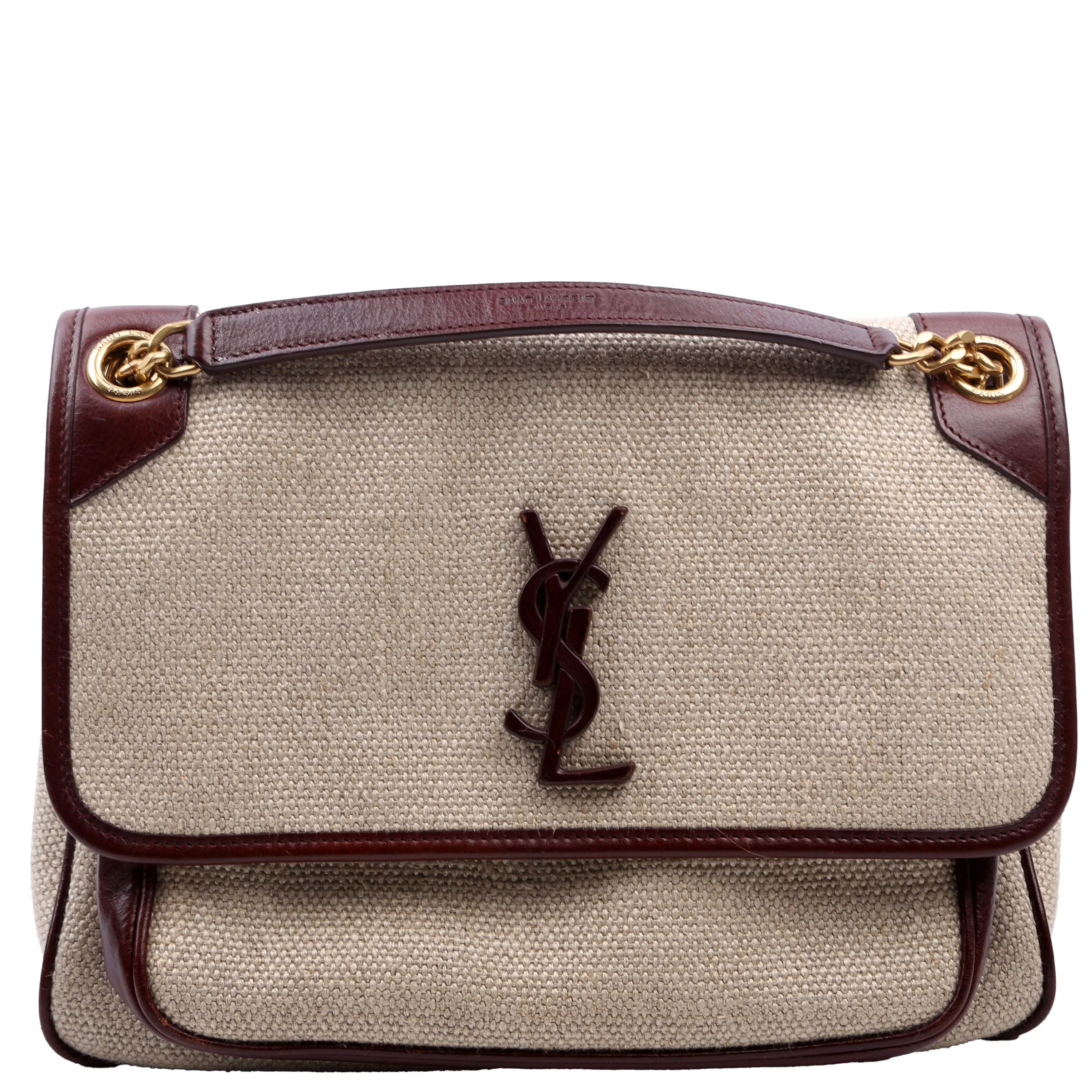 Niki Medium Canvas/Calfskin Leather Tan/Brown
