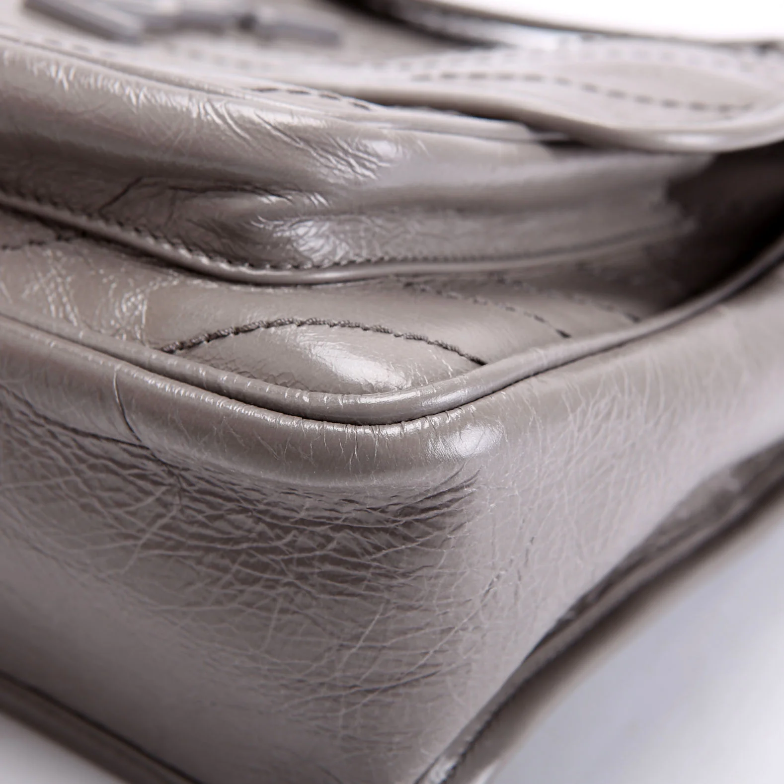 Niki Medium Crinkle Leather 498894 Gray - Image 6