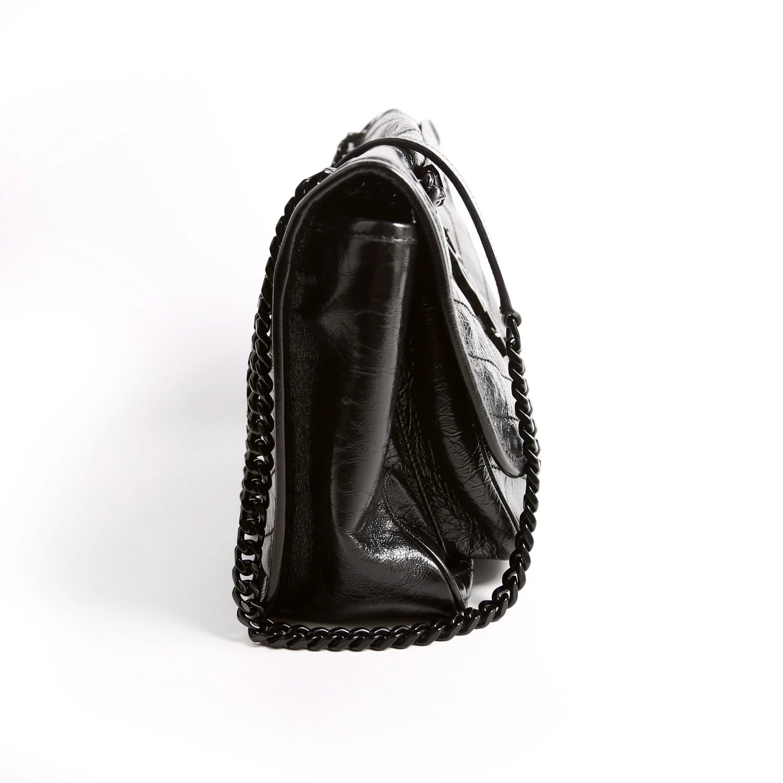 Niki Medium Crinkle Leather 575055 Black - Image 3