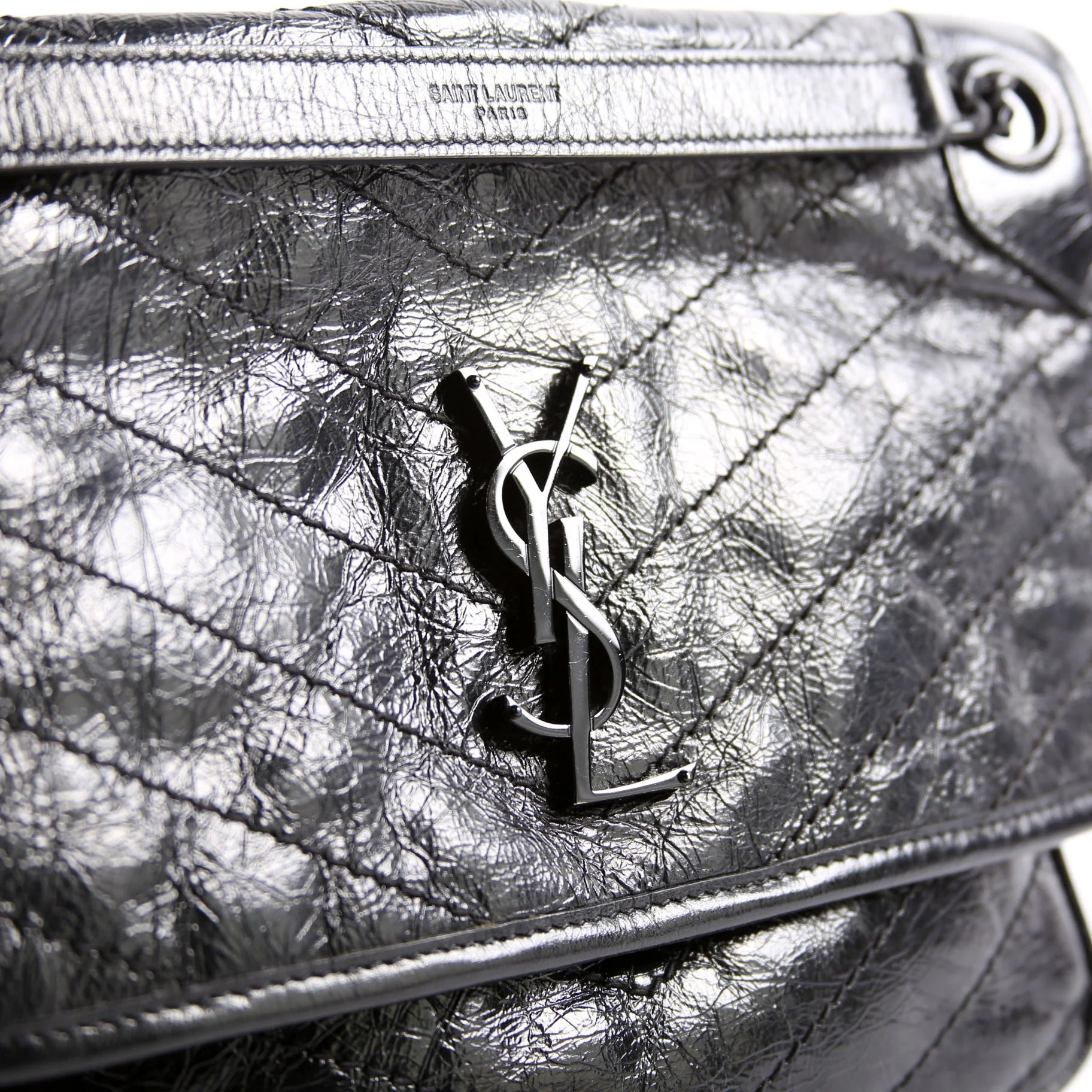 Niki Medium Crinkle Leather 575055 Black - Image 8
