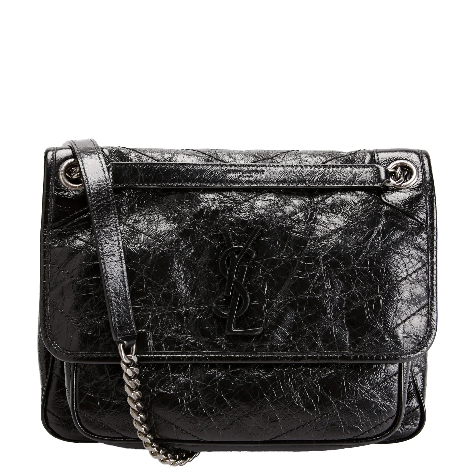 Niki Medium Crinkle Leather 633158 Black