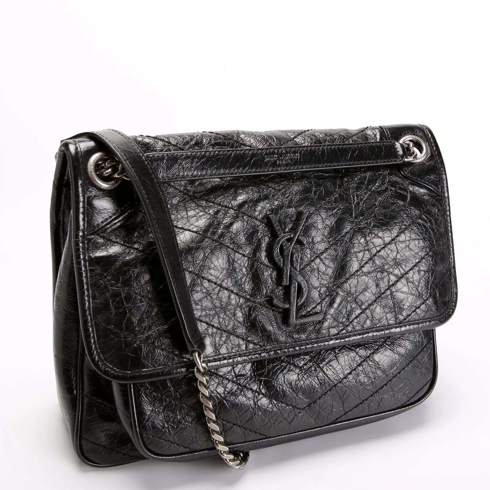 Niki Medium Crinkle Leather 633158 Black - Image 2