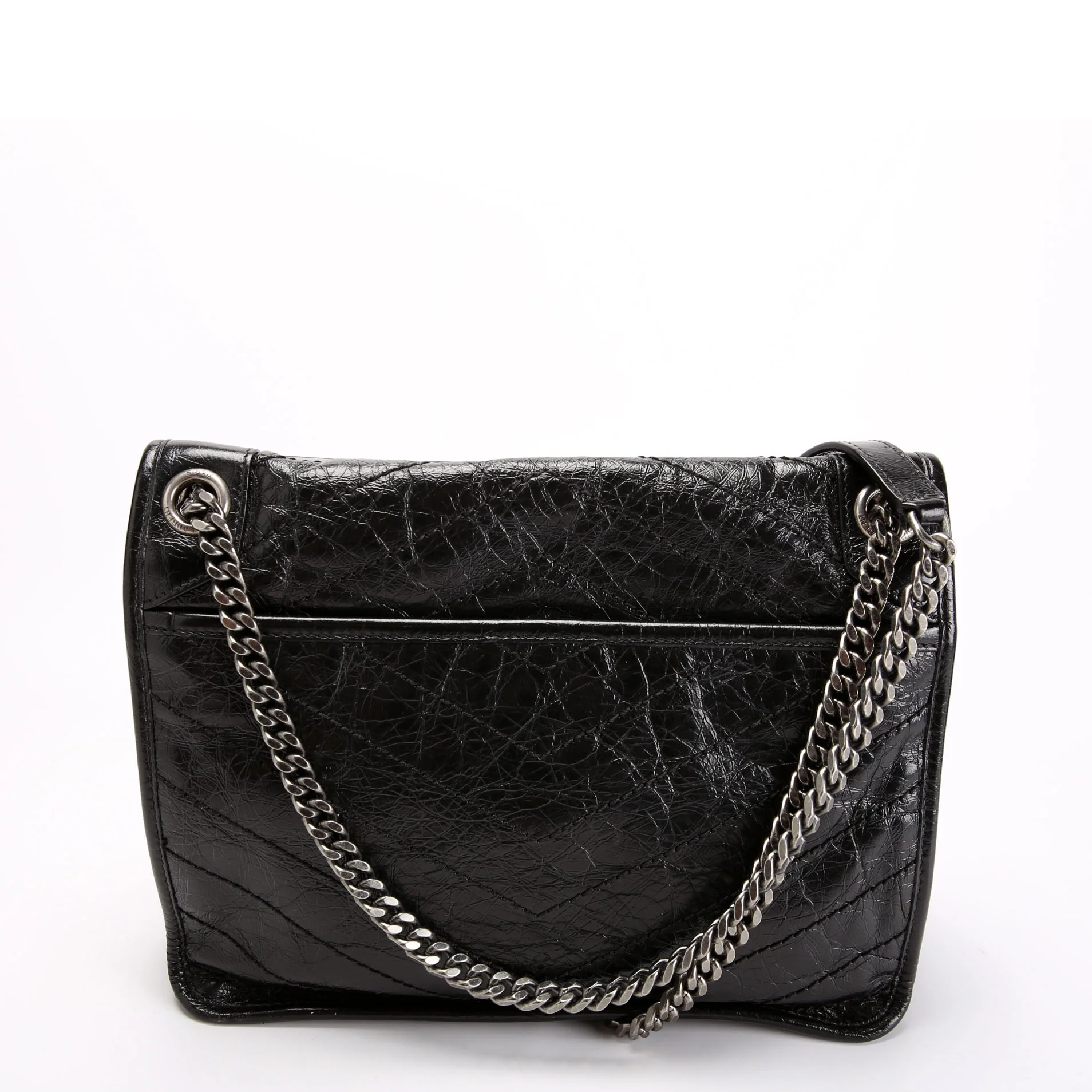 Niki Medium Crinkle Leather 633158 Black - Image 3