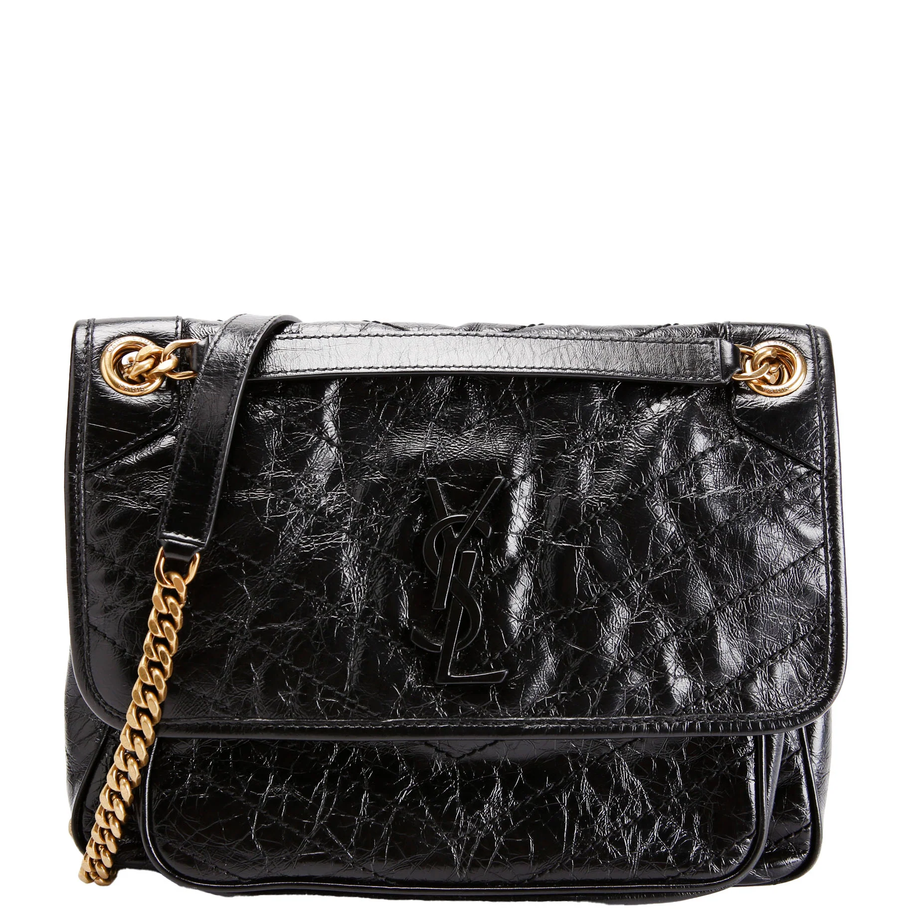 Niki Medium Crinkle Leather 633158 Black