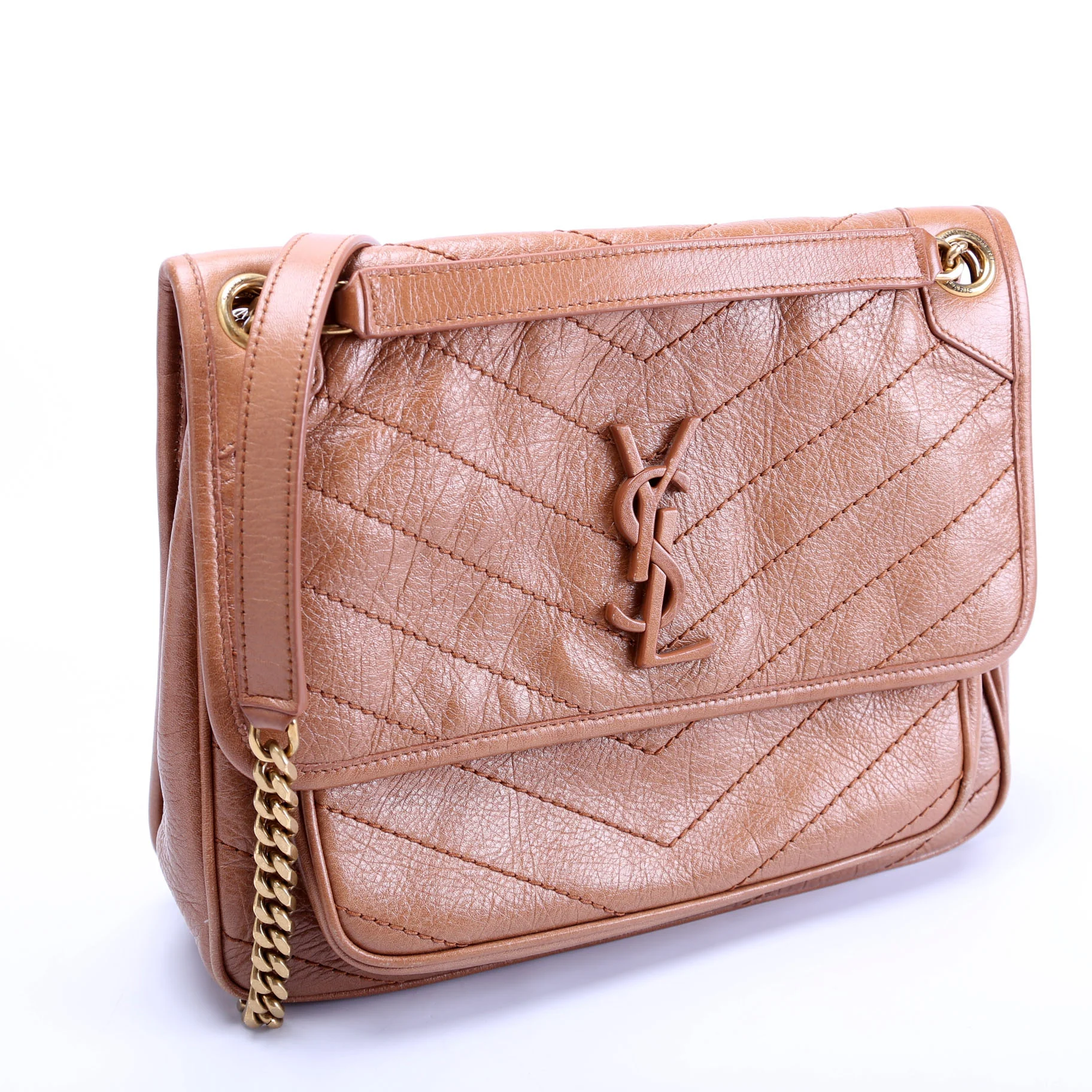 Niki Medium Crinkle Leather 633158 Brown - Image 2