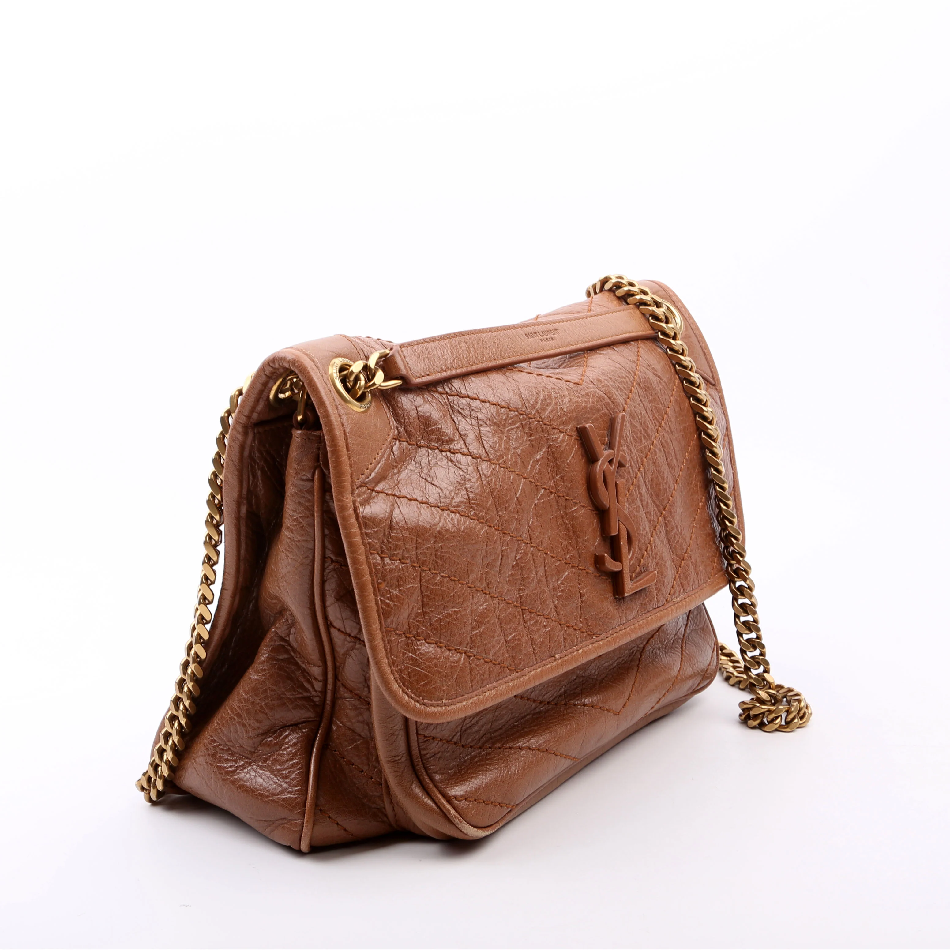 Niki Medium Crinkle Leather Brown - Image 2