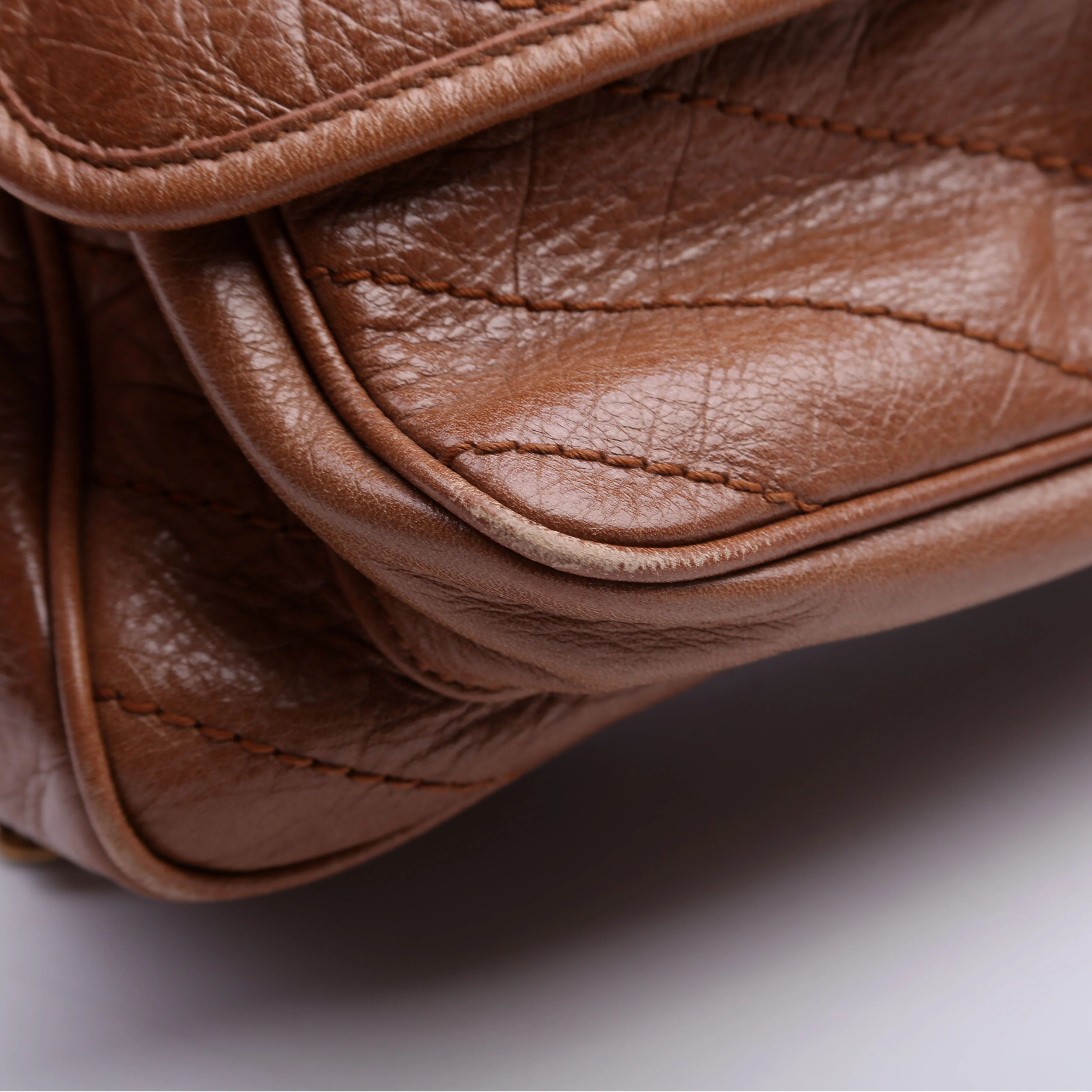 Niki Medium Crinkle Leather Brown - Image 7
