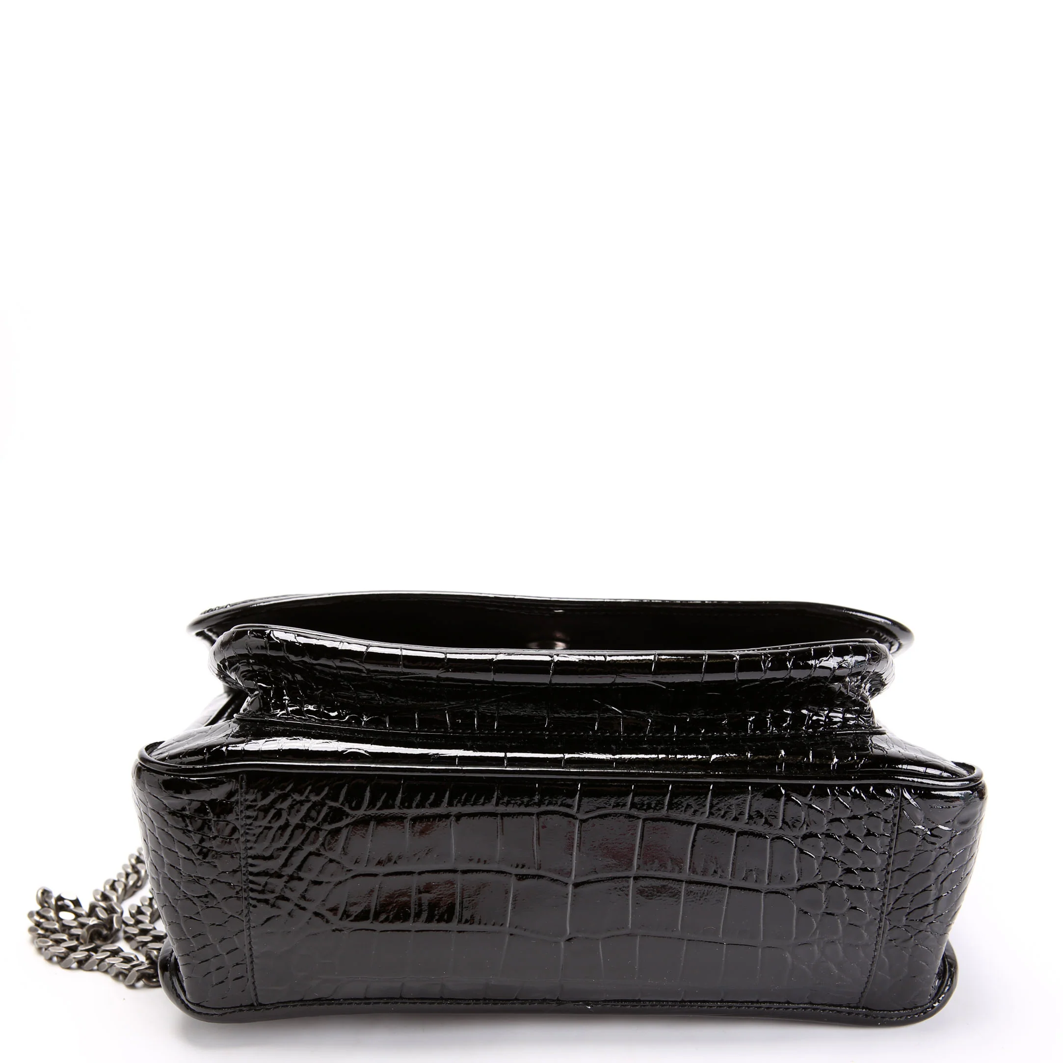 Niki Medium Crocodile Embossed Patent 548942 Black - Image 4