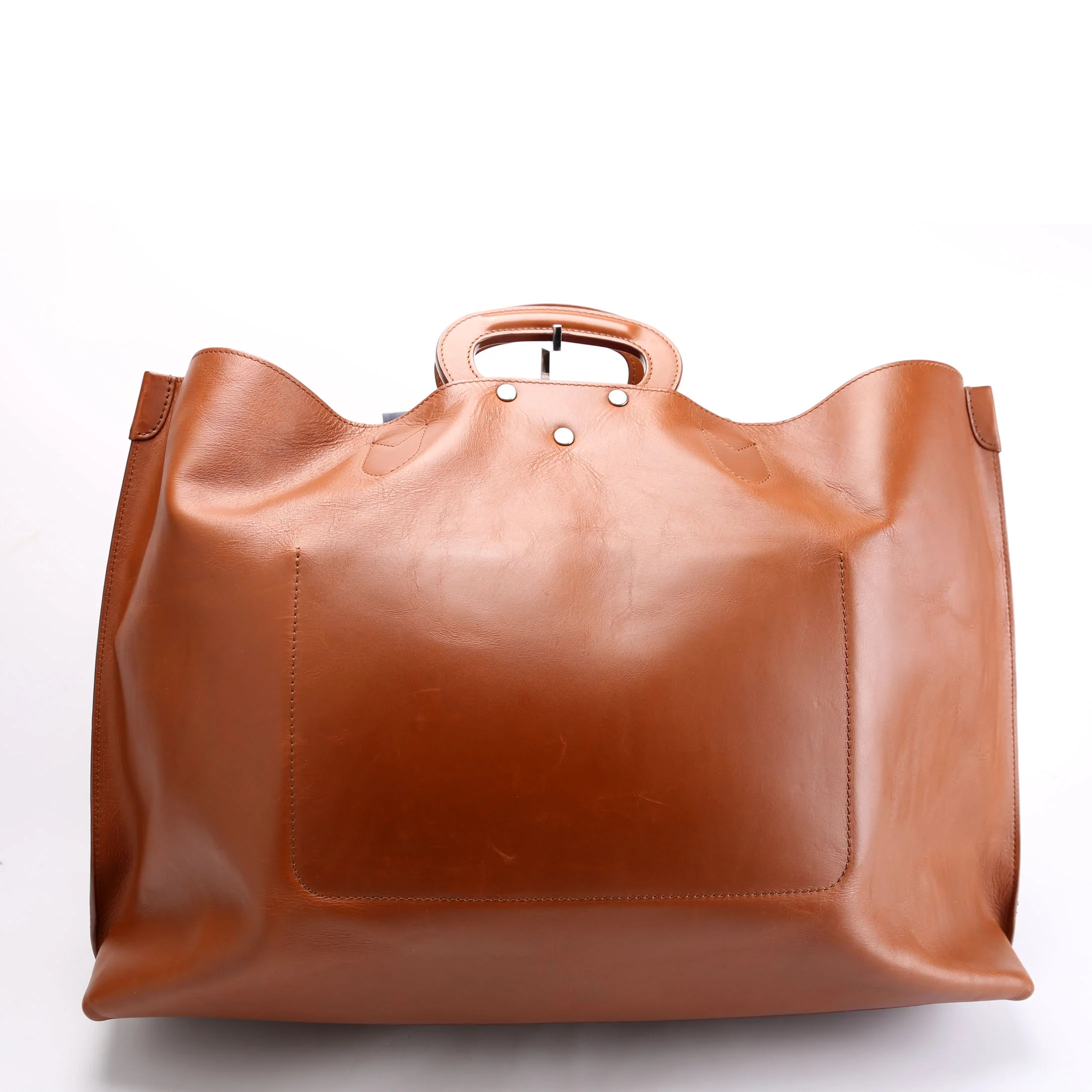 Nomade V Serigraph Tote Calfskin Brown - Image 3