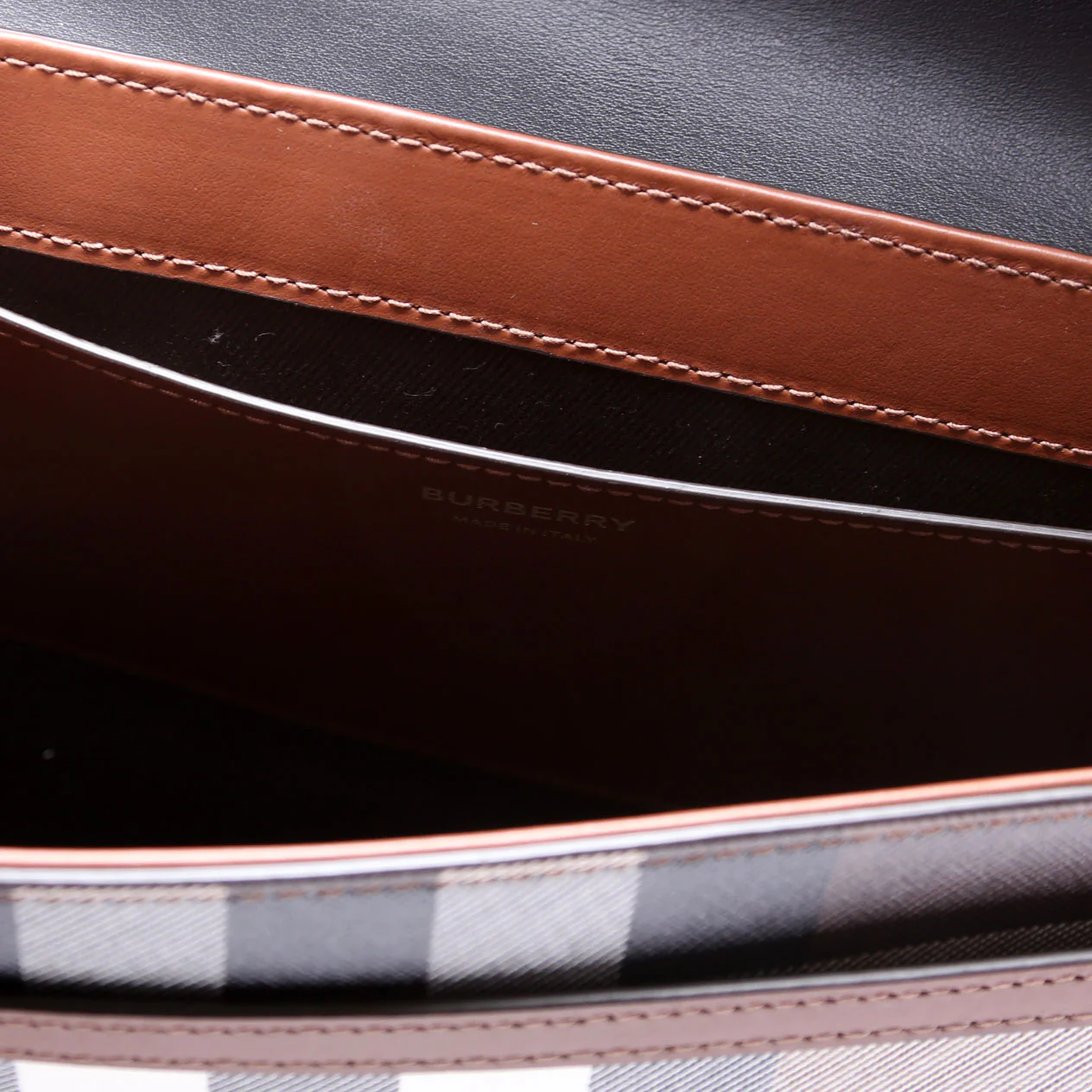Note Crossbody Leather/Giant Check Multicolor - Image 7