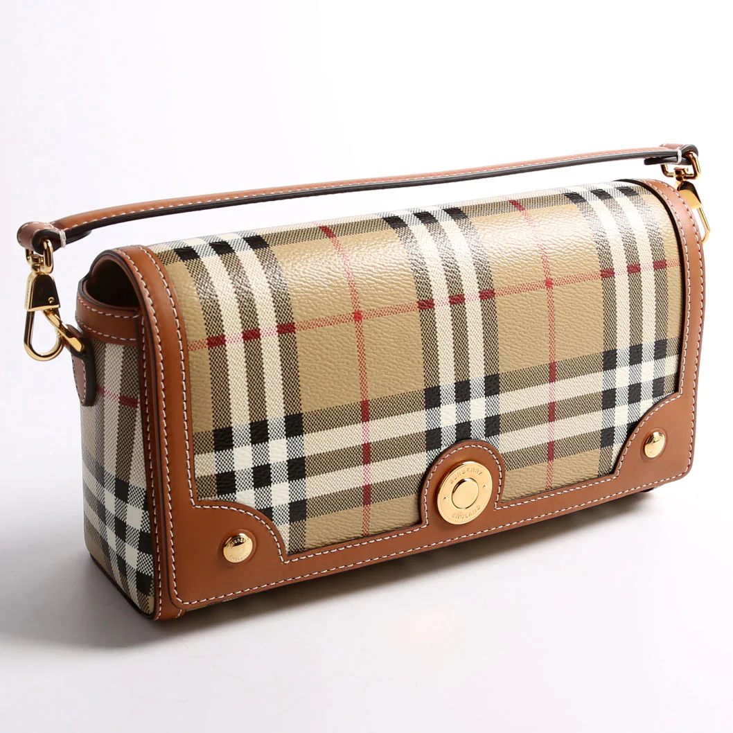 Note Top Handle Crossbody Check Coated Canvas - Image 3