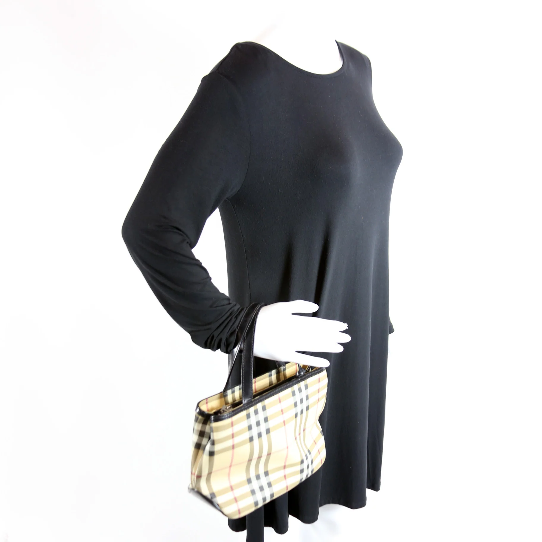 Nova Check Coated Canvas Small Tote - Image 10