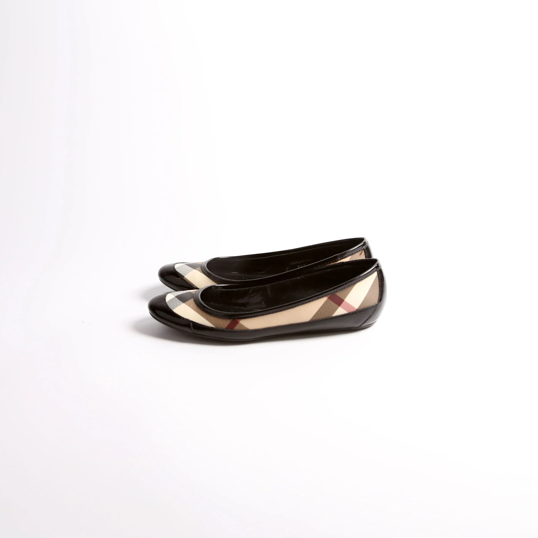 Nova Check Patent Flats Size 36.5 Black/Beige - Image 3