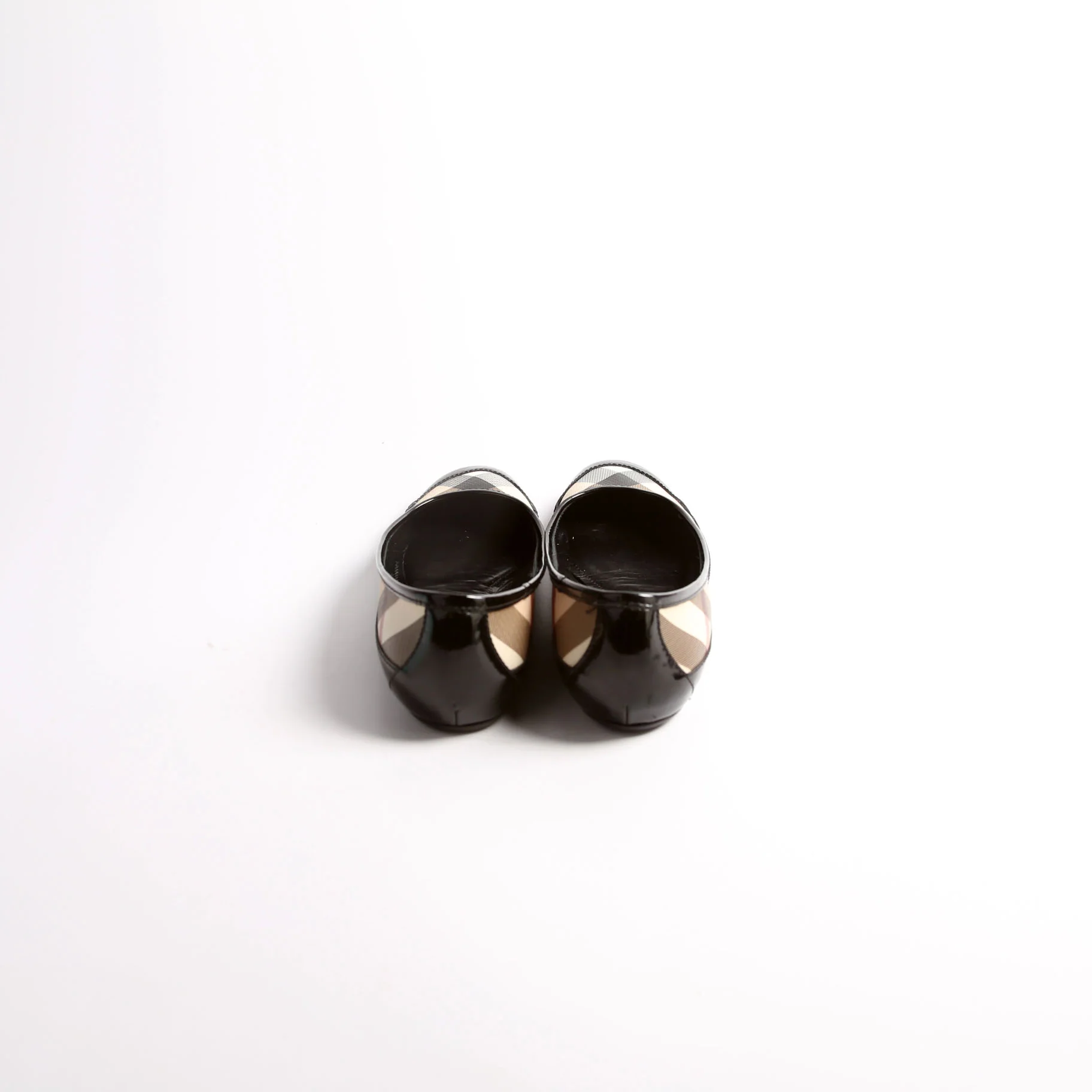 Nova Check Patent Flats Size 36.5 Black/Beige - Image 4