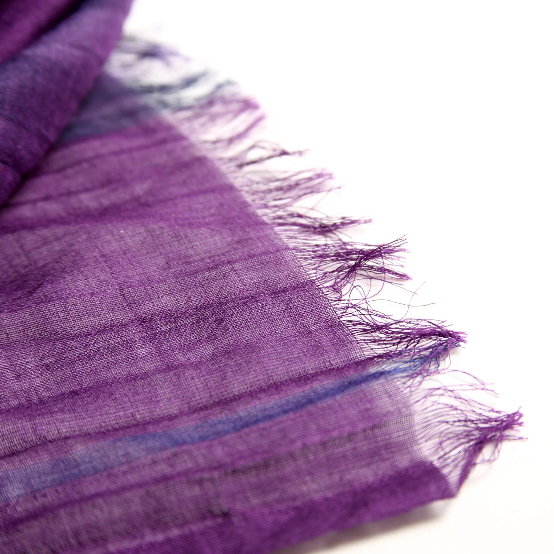 Nova Check Silk/Cotton Scarf Purple - Image 6