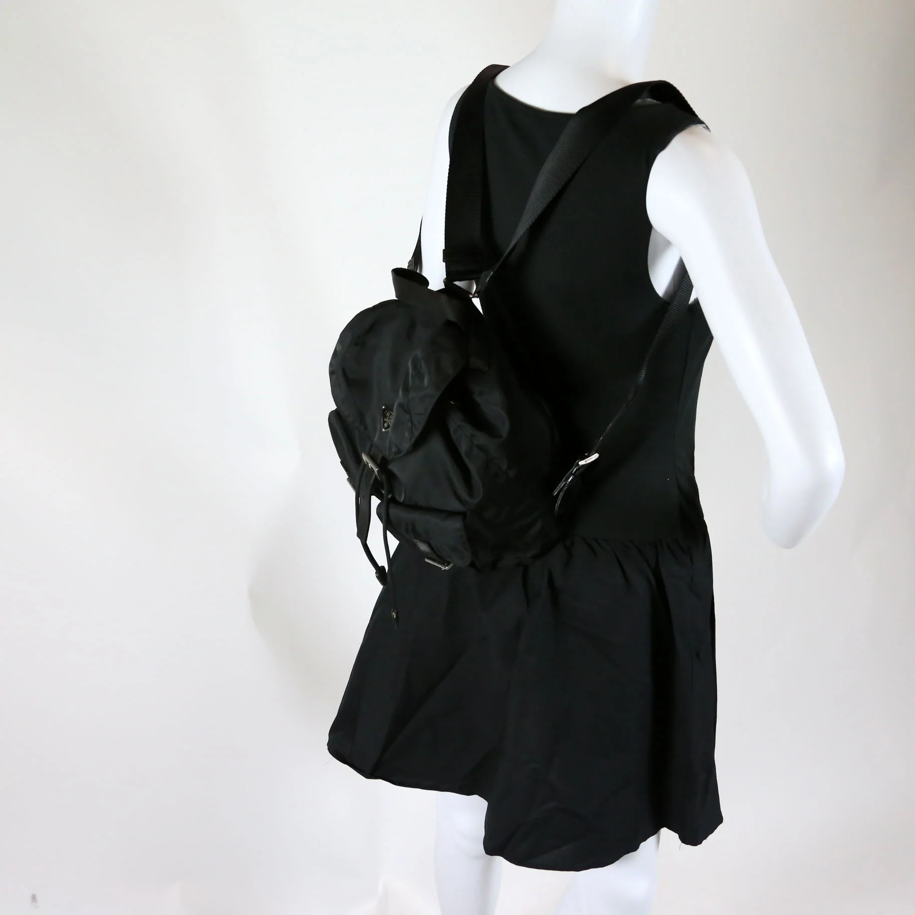Nylon Backpack Small Black - Image 8