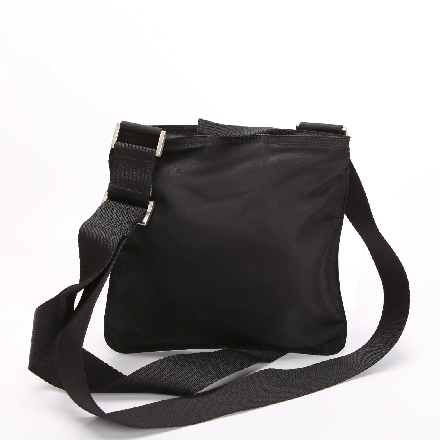 Nylon Flat Mini Messenger Black - Image 3