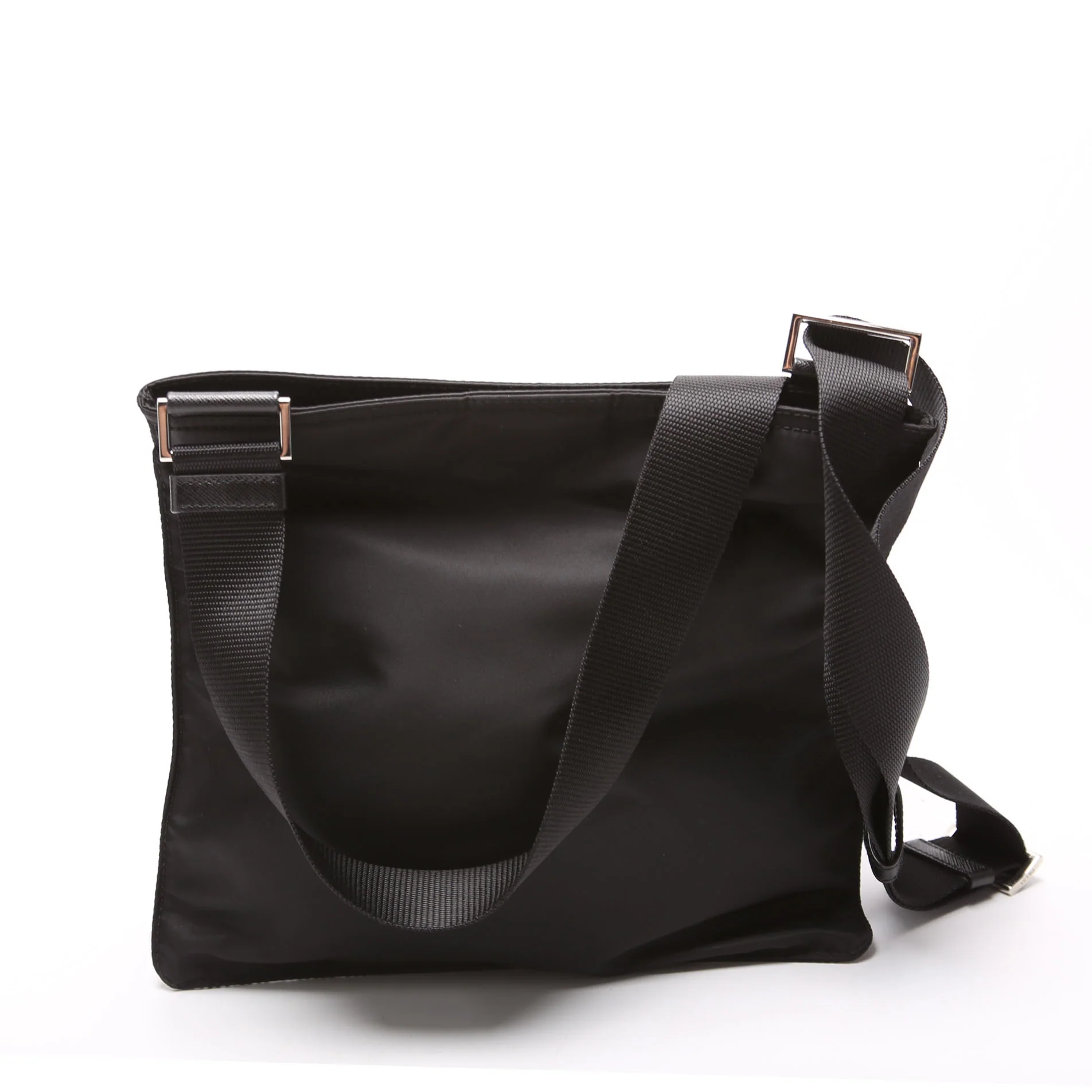Nylon Flat Small Messenger Black - Image 3