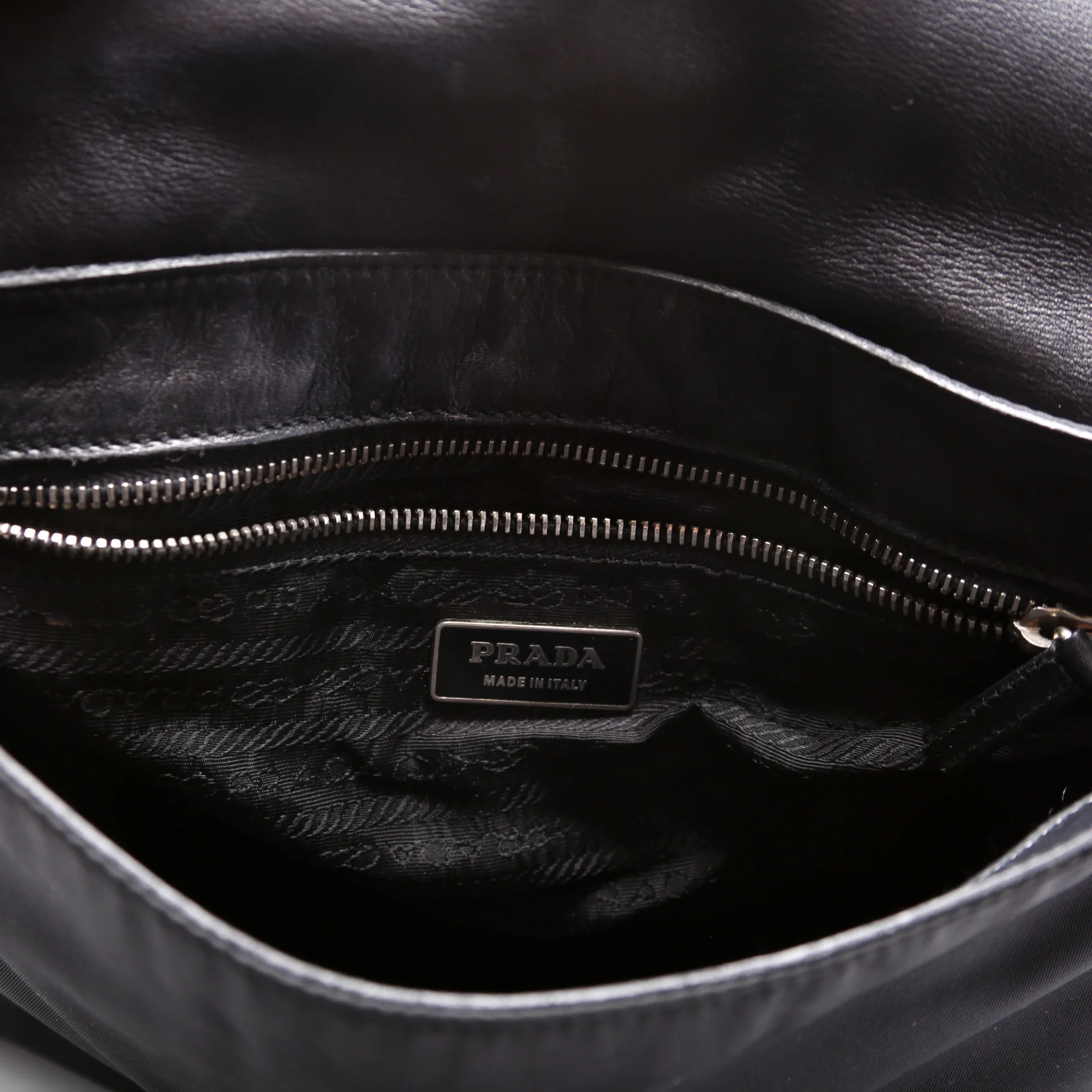 Nylon/Leather Pushlock Shoulder Bag - Image 10