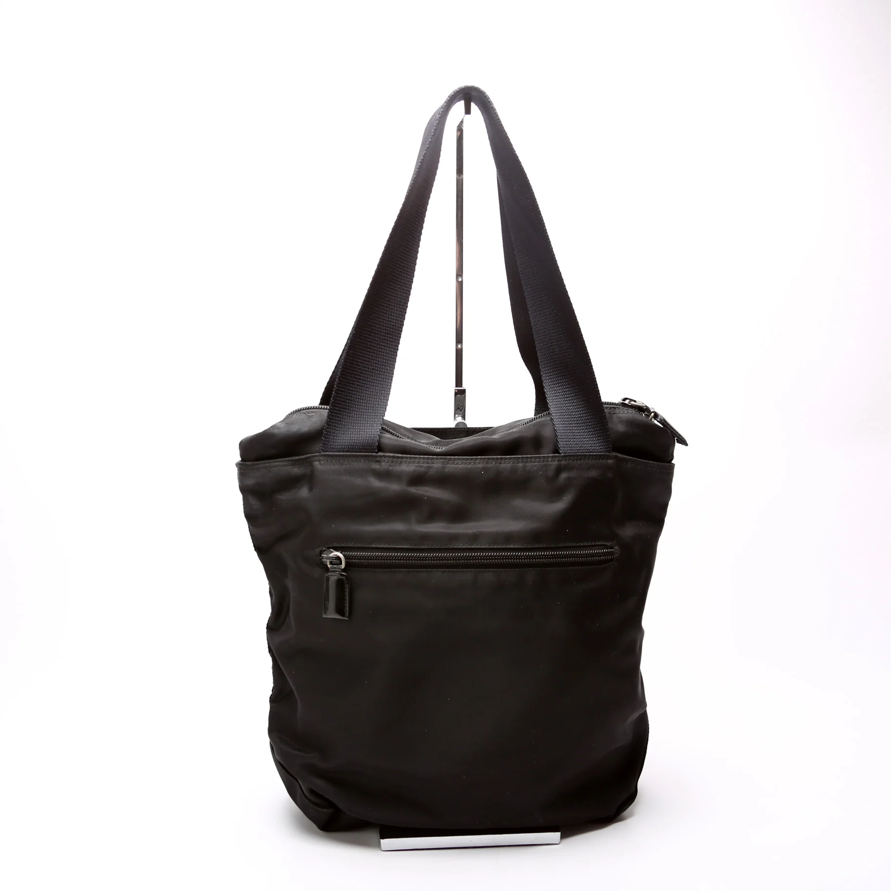 Nylon Zip Tote Vintage Black - Image 3