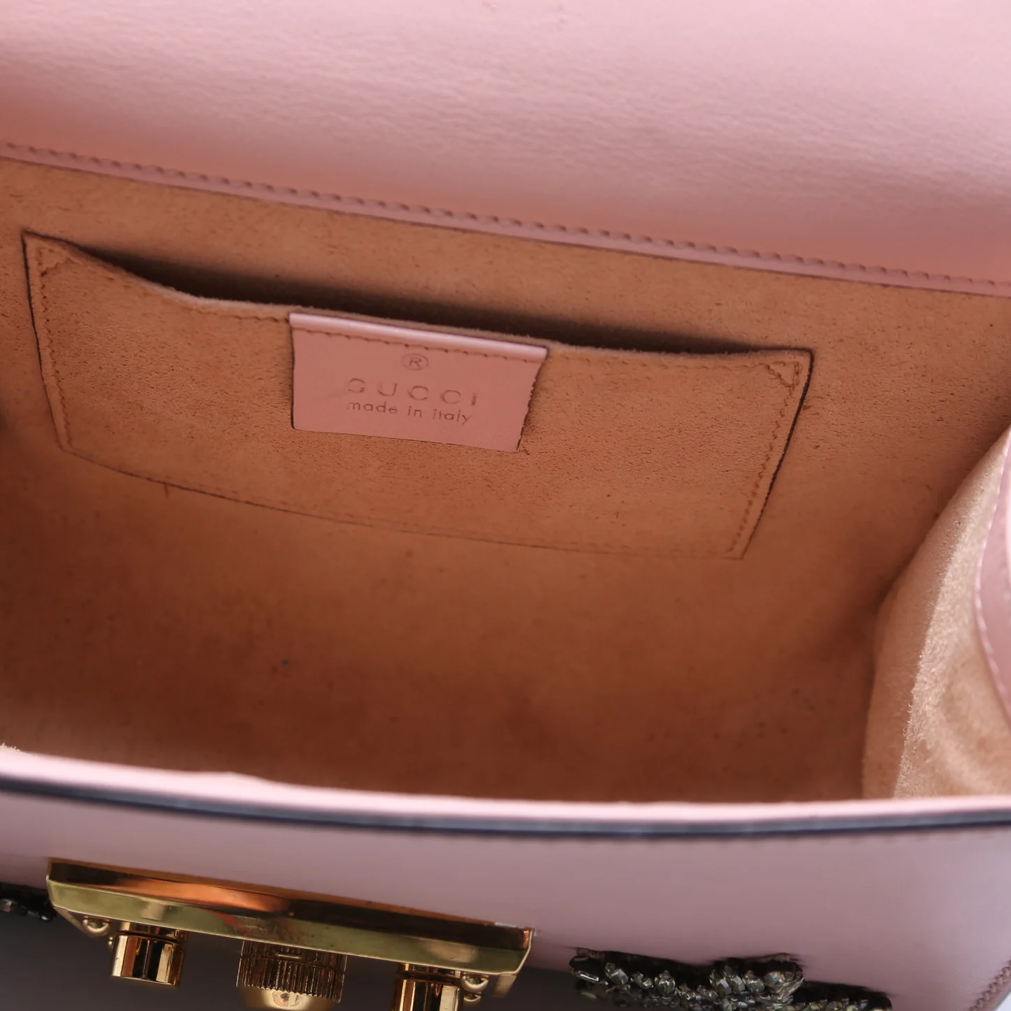 ON HOLD 432182 Padlock Embroidered Star Leather Small Pink - Image 8