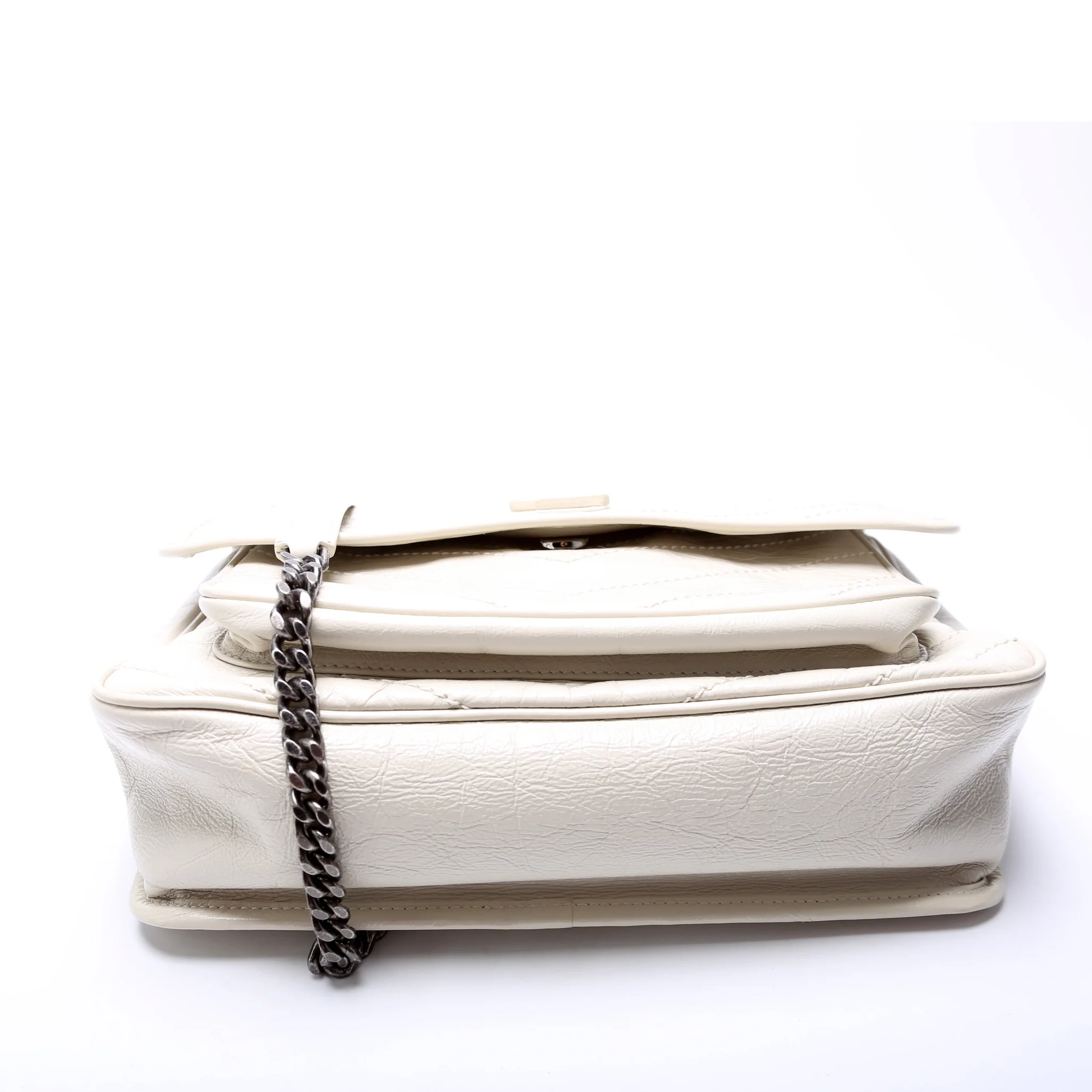 633158 Niki Medium Crinkle Leather Cream - Image 4