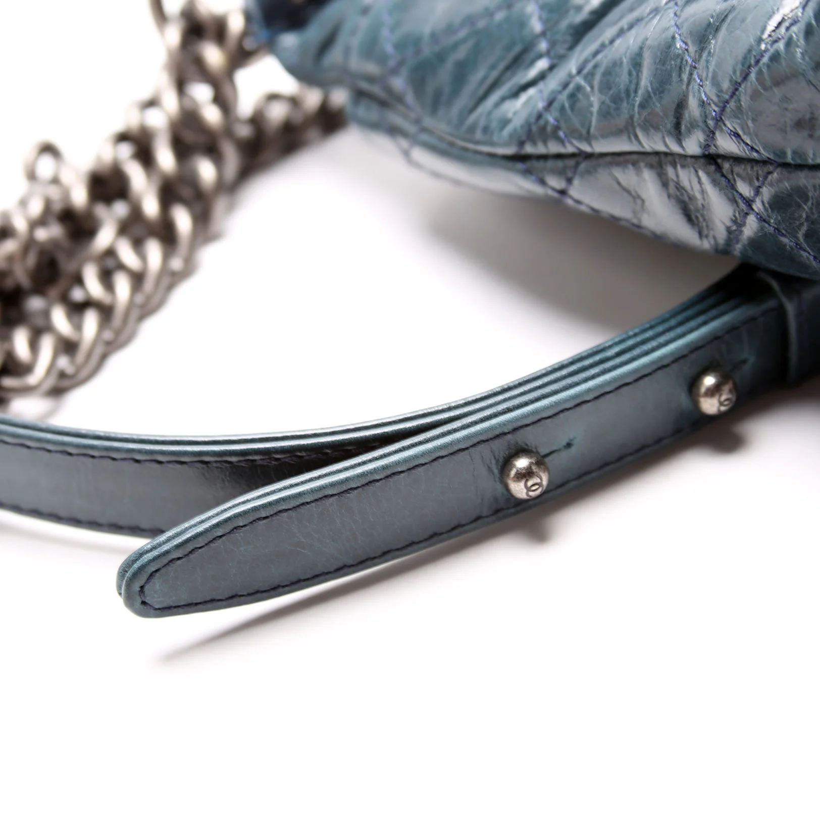 ON HOLD Tabatiere Kisslock Fold Over Quilted Aged Calfskin Bag 21M - Image 6