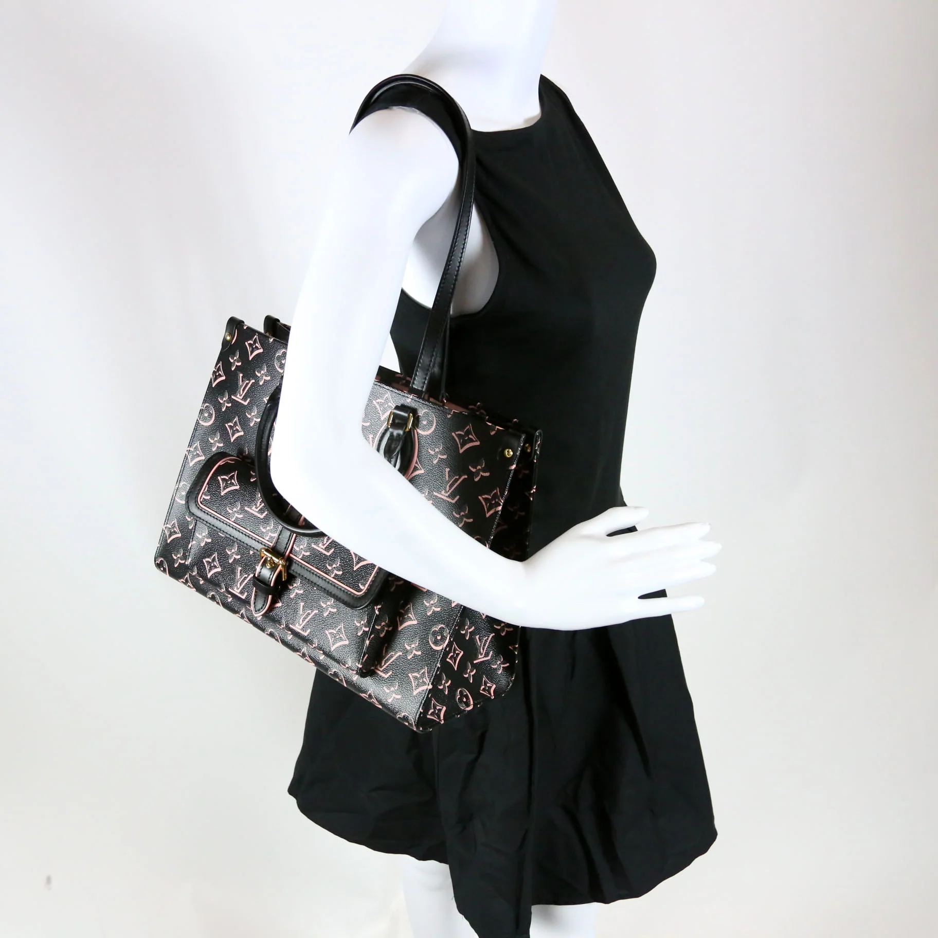 Onthego MM Fall For You Monogram Black/Pink - Image 10