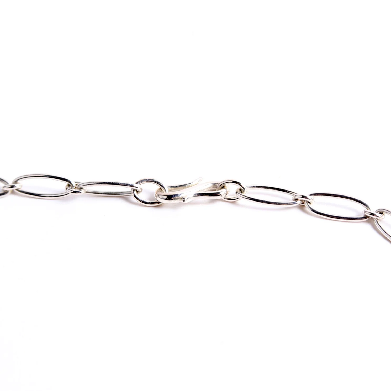 Open Cross Oval Chain Necklace 925 - Image 3