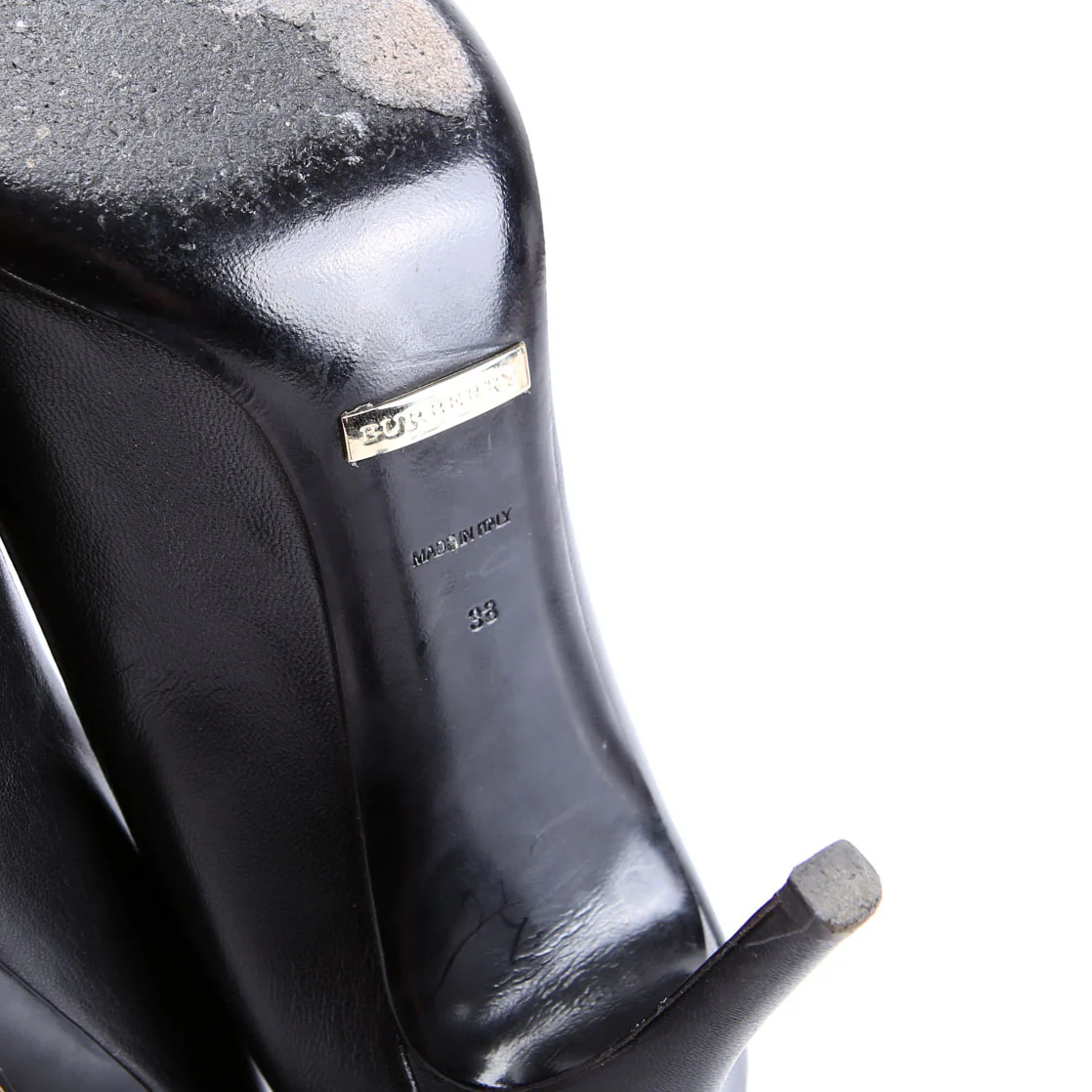 Open Toe Pumps Size 38 Black/Gold - Image 10