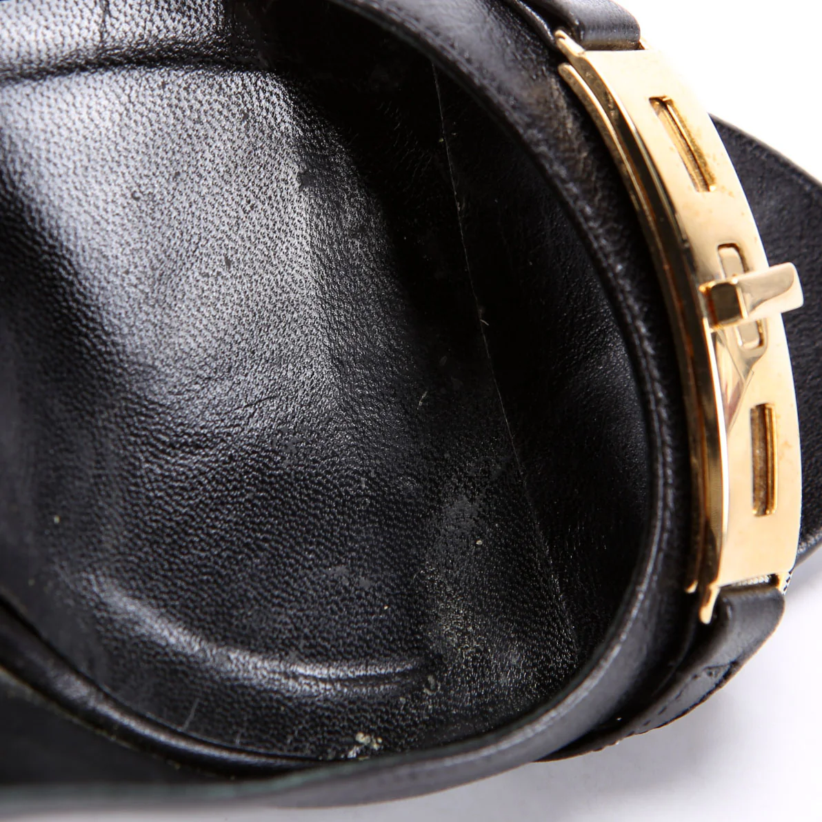 Open Toe Pumps Size 38 Black/Gold - Image 6