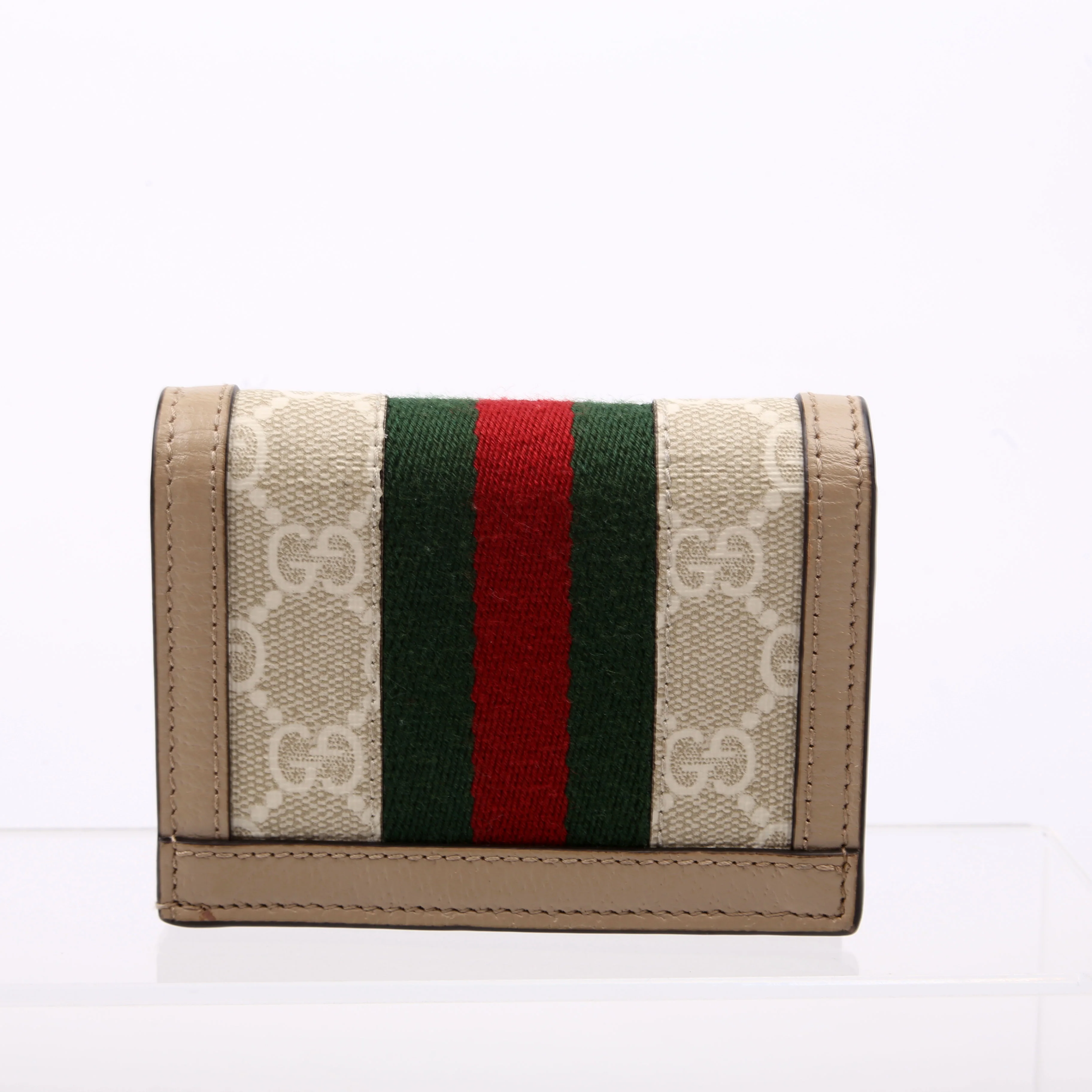 Ophidia GG Card Case Wallet Beige - Image 3
