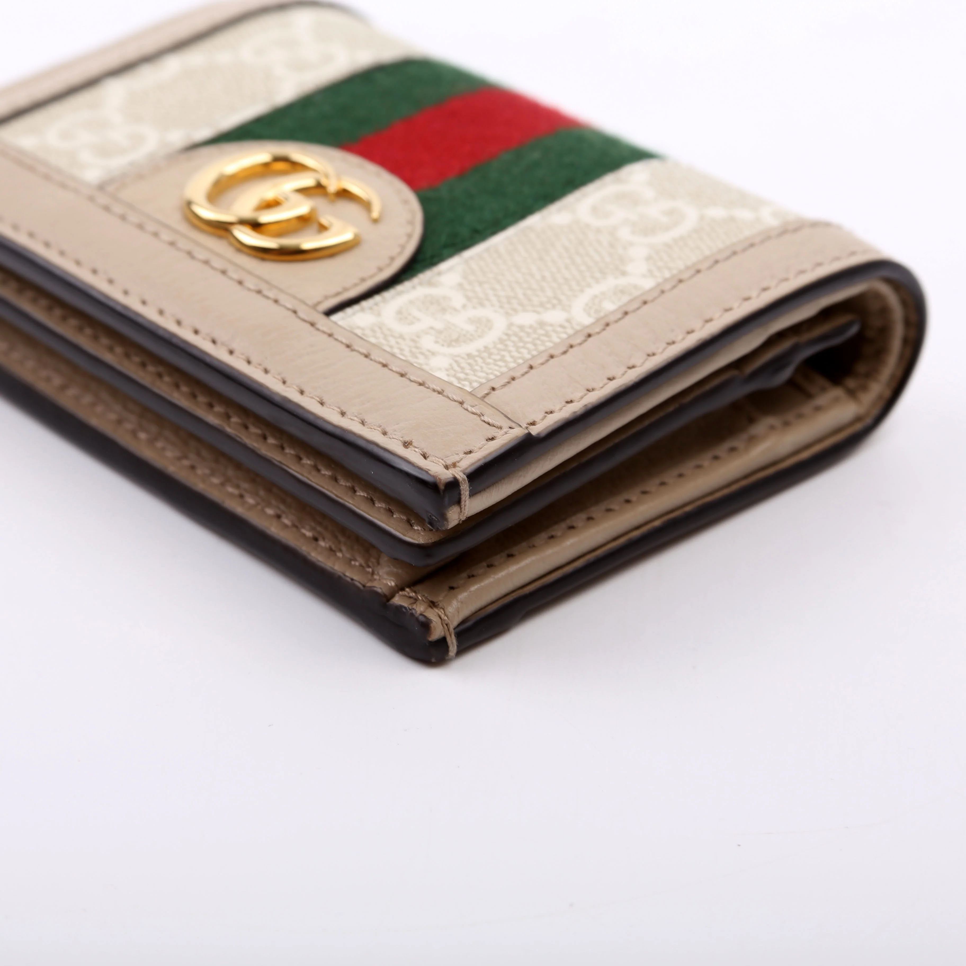 Ophidia GG Card Case Wallet Beige - Image 6