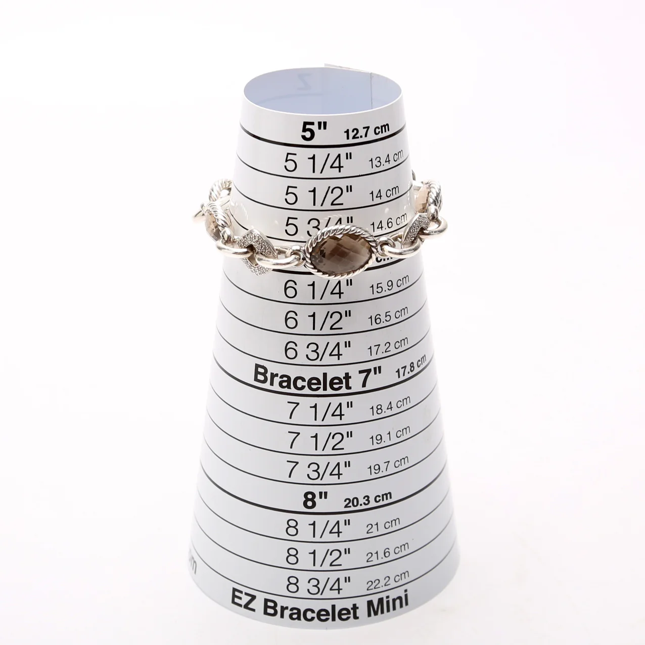 Oval Link Bracelet 925/Smoky Quartz/PAVE - Image 4