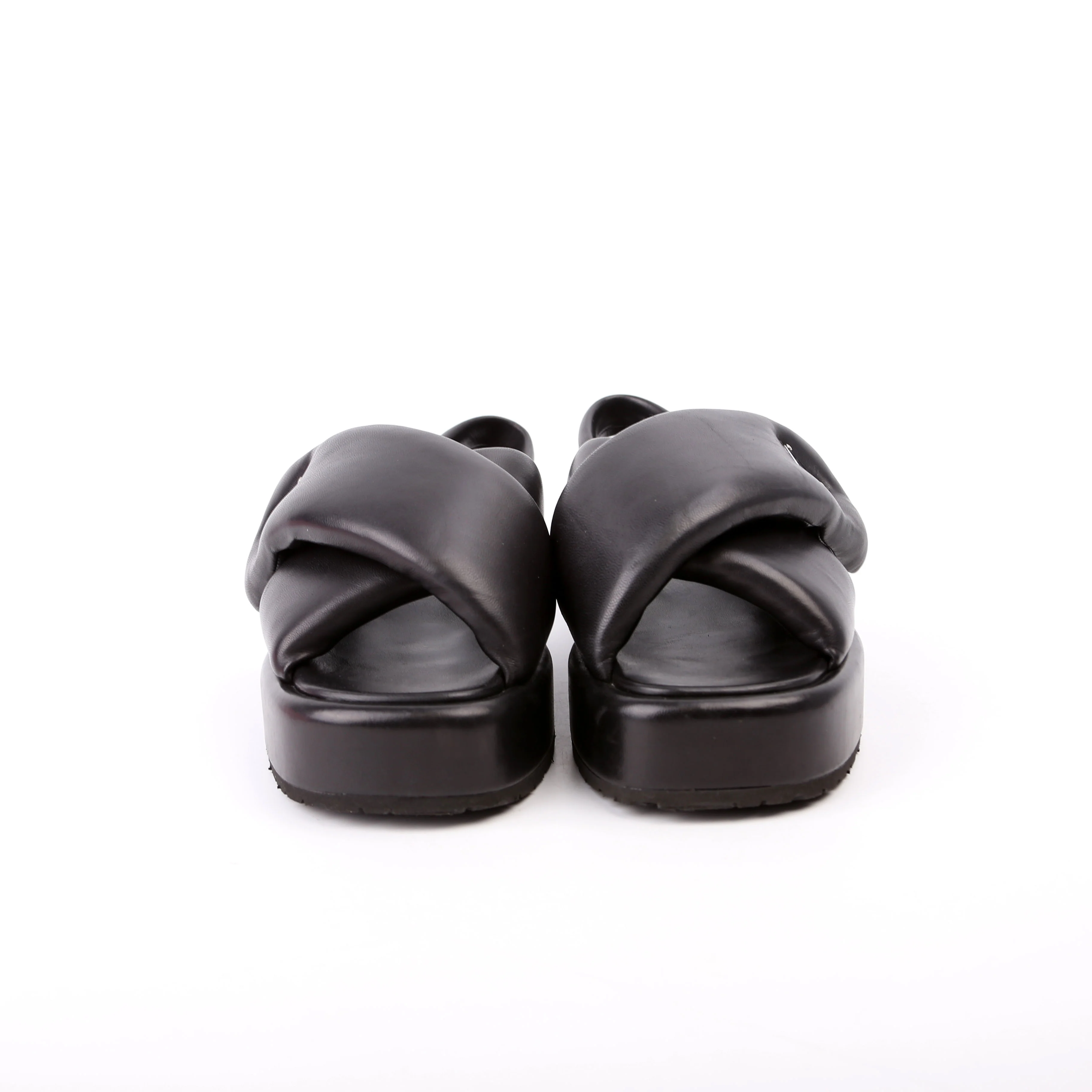 Padded Crisscross Sandals Size 37 Black - Image 2